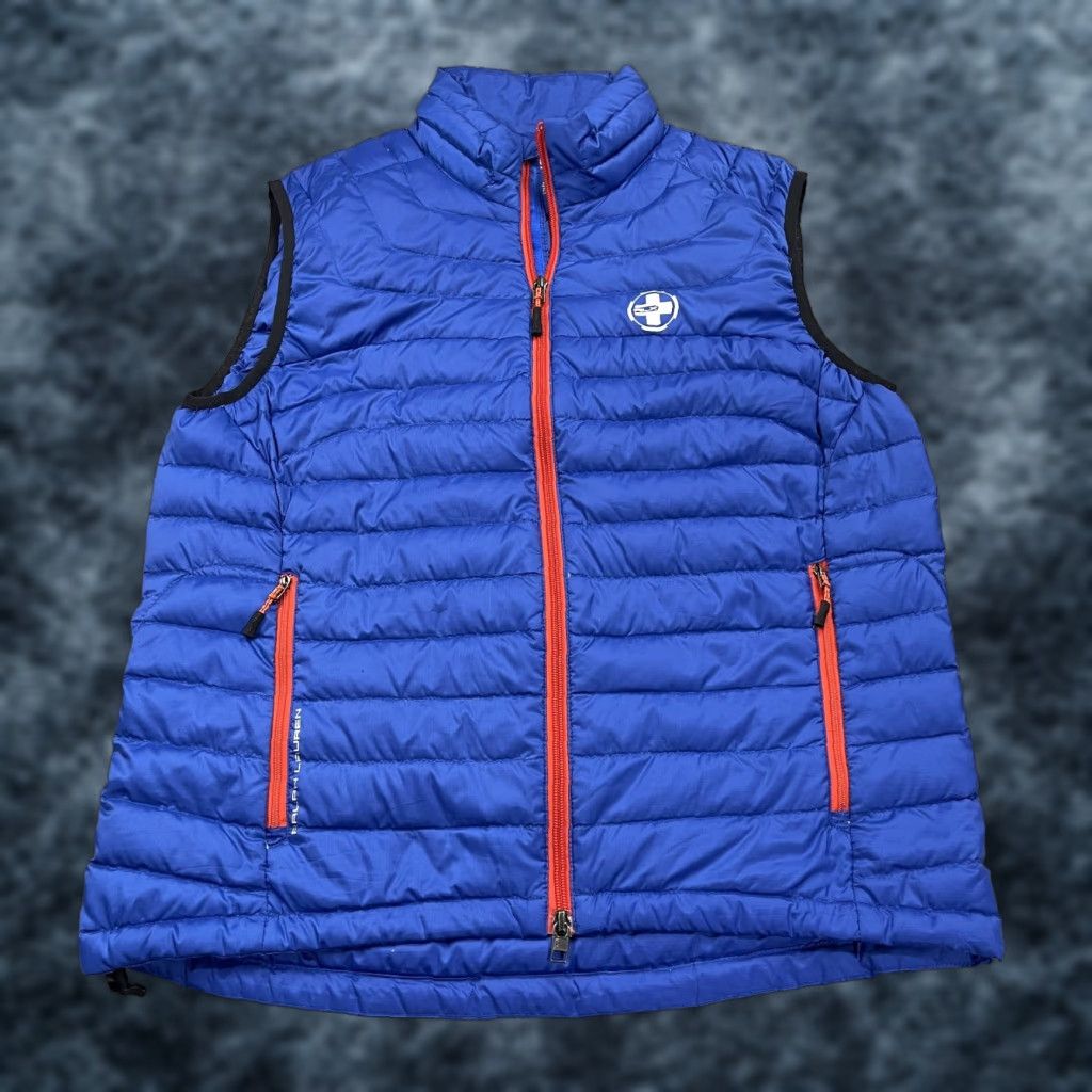 RLX Ralph Lauren RLX Ralph Lauren Vest Mens Large Blue Down Puffer Insulated Outdoor Hiking Ski Jacket Short Zip Pockets Logo Quilted Zipper Stand-Up Collar Mens Vest Size US L / EU 52-54 / 3 - 1 Thumbnail