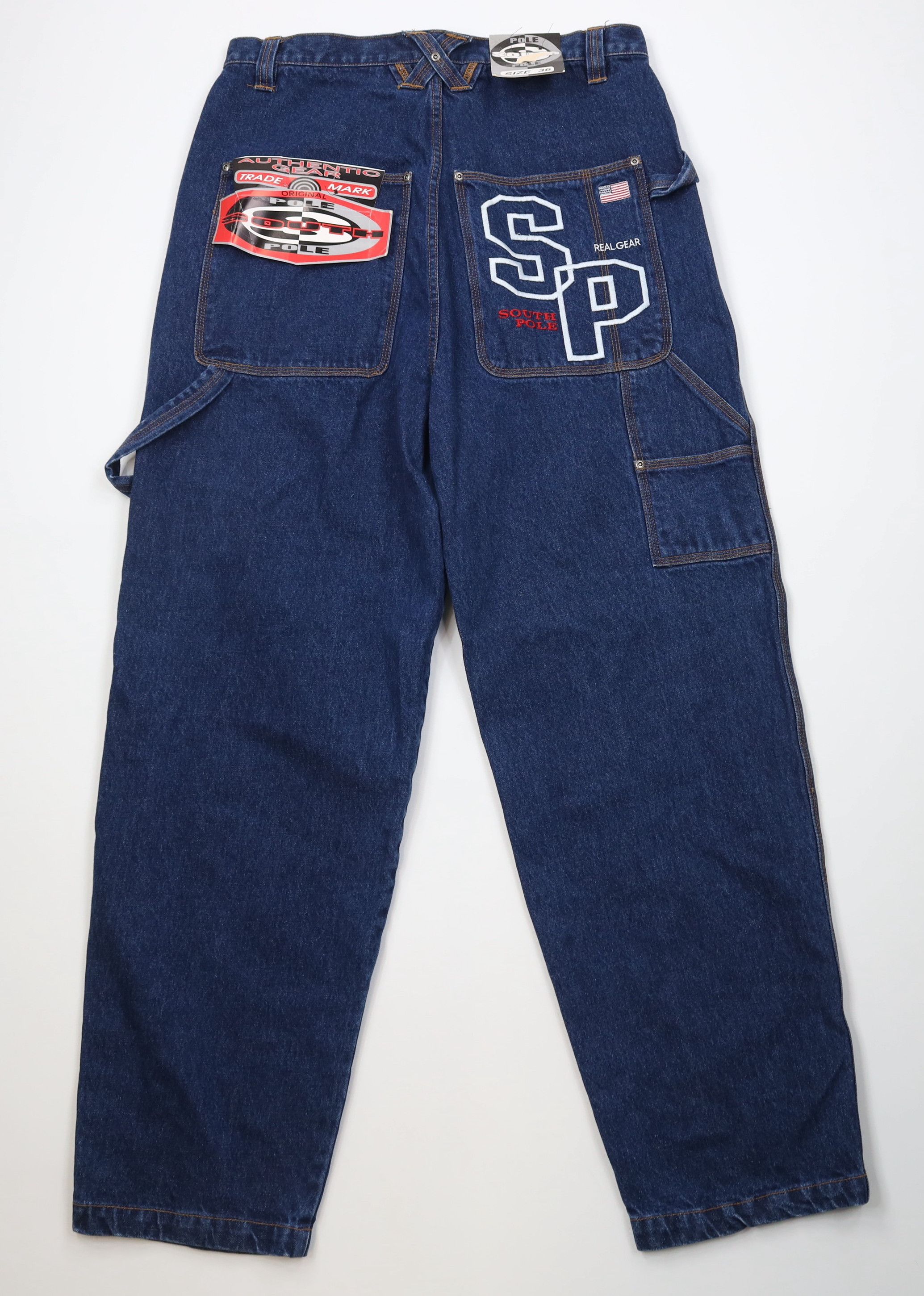 Southpole Deadstock Vintage 90s Southpole Hip Hop Wide Leg Denim Jeans Size US 36 / EU 52 - 9 Thumbnail