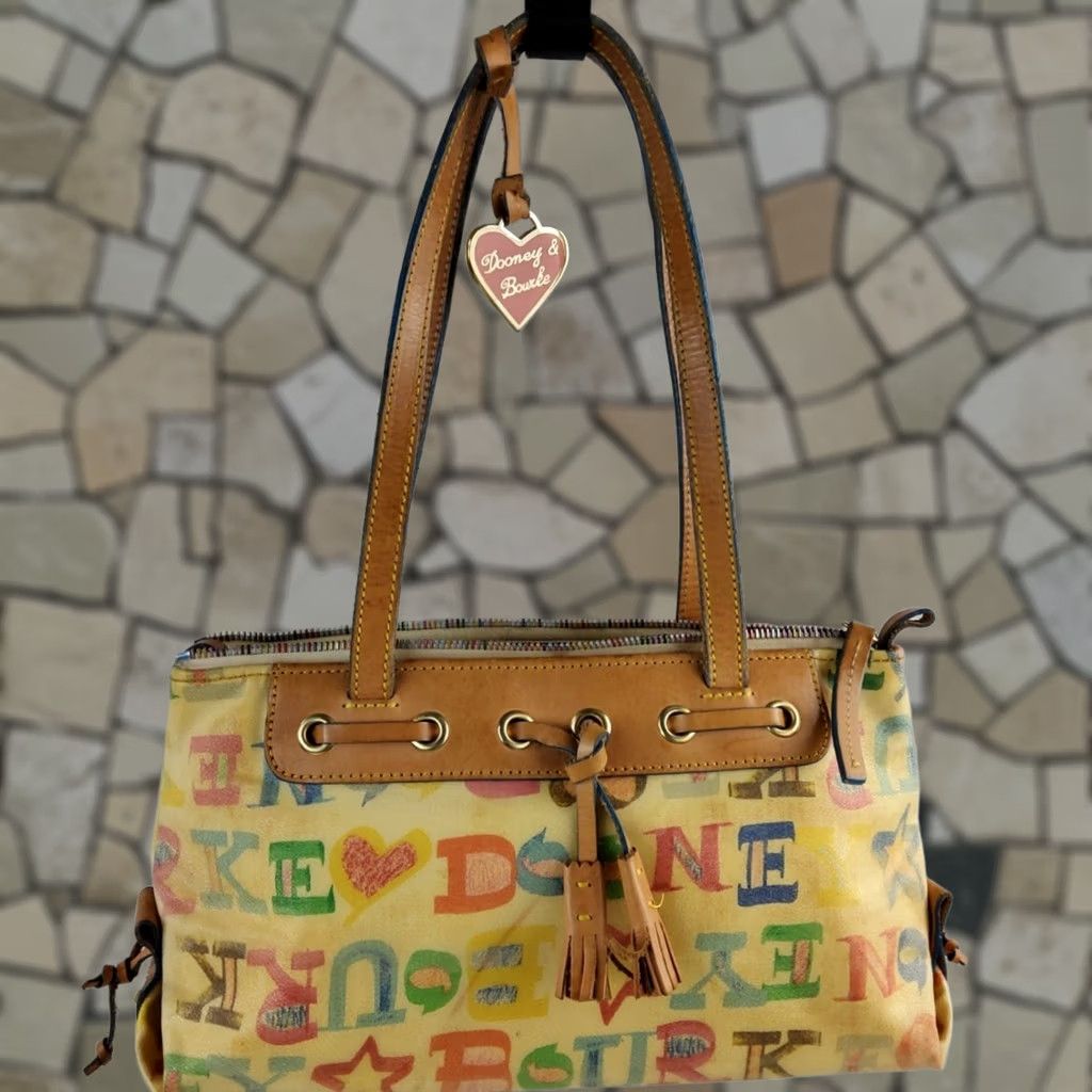 Dooney & Bourke Dooney & Bourke Coated Rainbow Doodle Graffiti Handbag Purse Tote Bag Womens Medium Multicolor Graffiti Dooney & Bourke Tote Bag Size M / US 6-8 / IT 42-44 - 1 Thumbnail