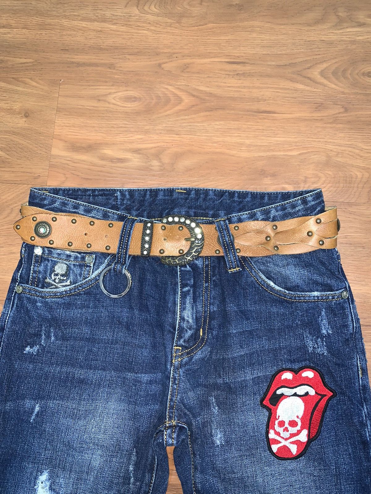 If Six Was Nine Y2k studded punk braid Brown belt Size ONE SIZE - 4 Thumbnail