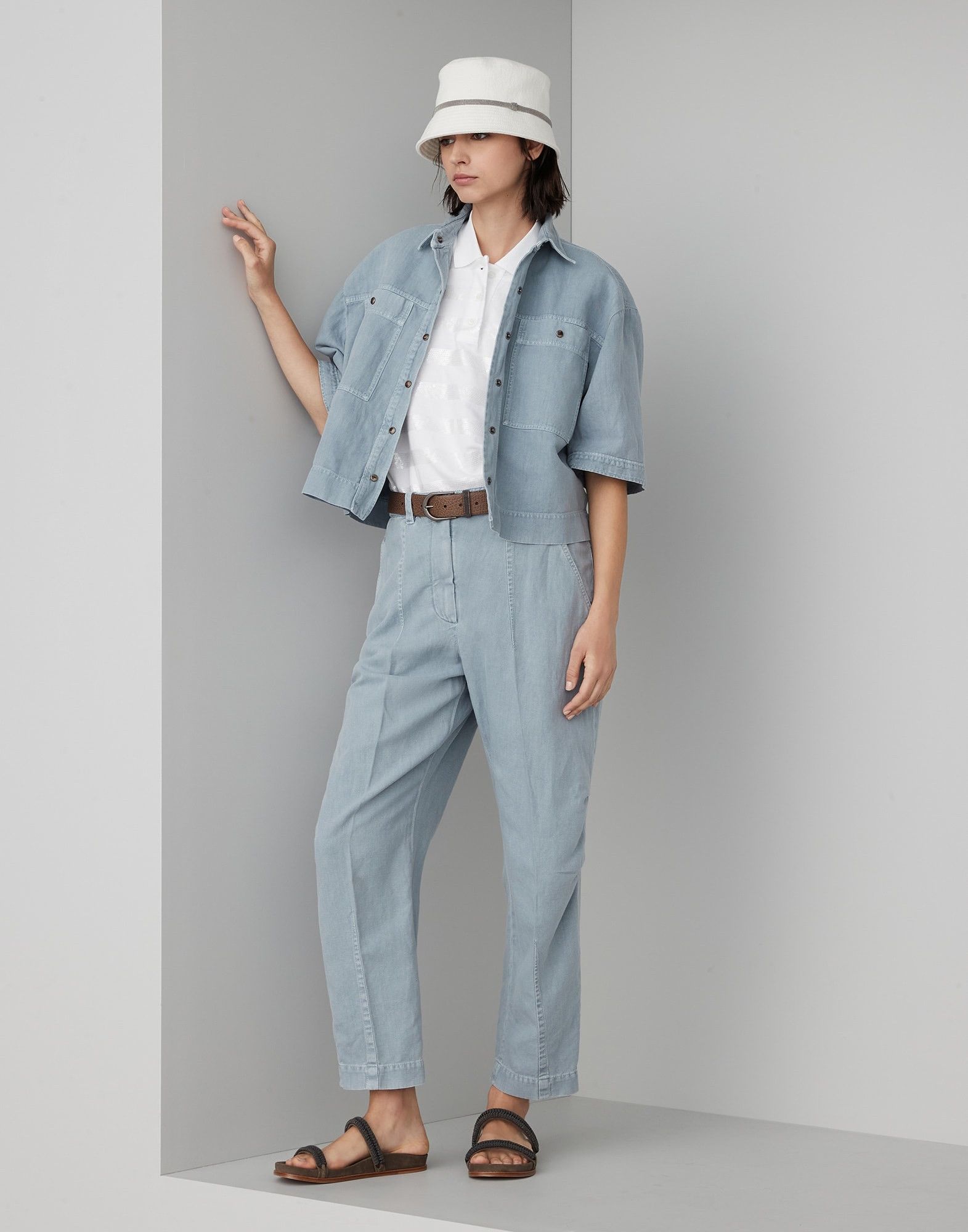 Brunello Cucinelli o1la1rc1a0425 Cardigan Sweatshirt in Powder Blue Size L / US 10 / IT 46 - 5 Thumbnail