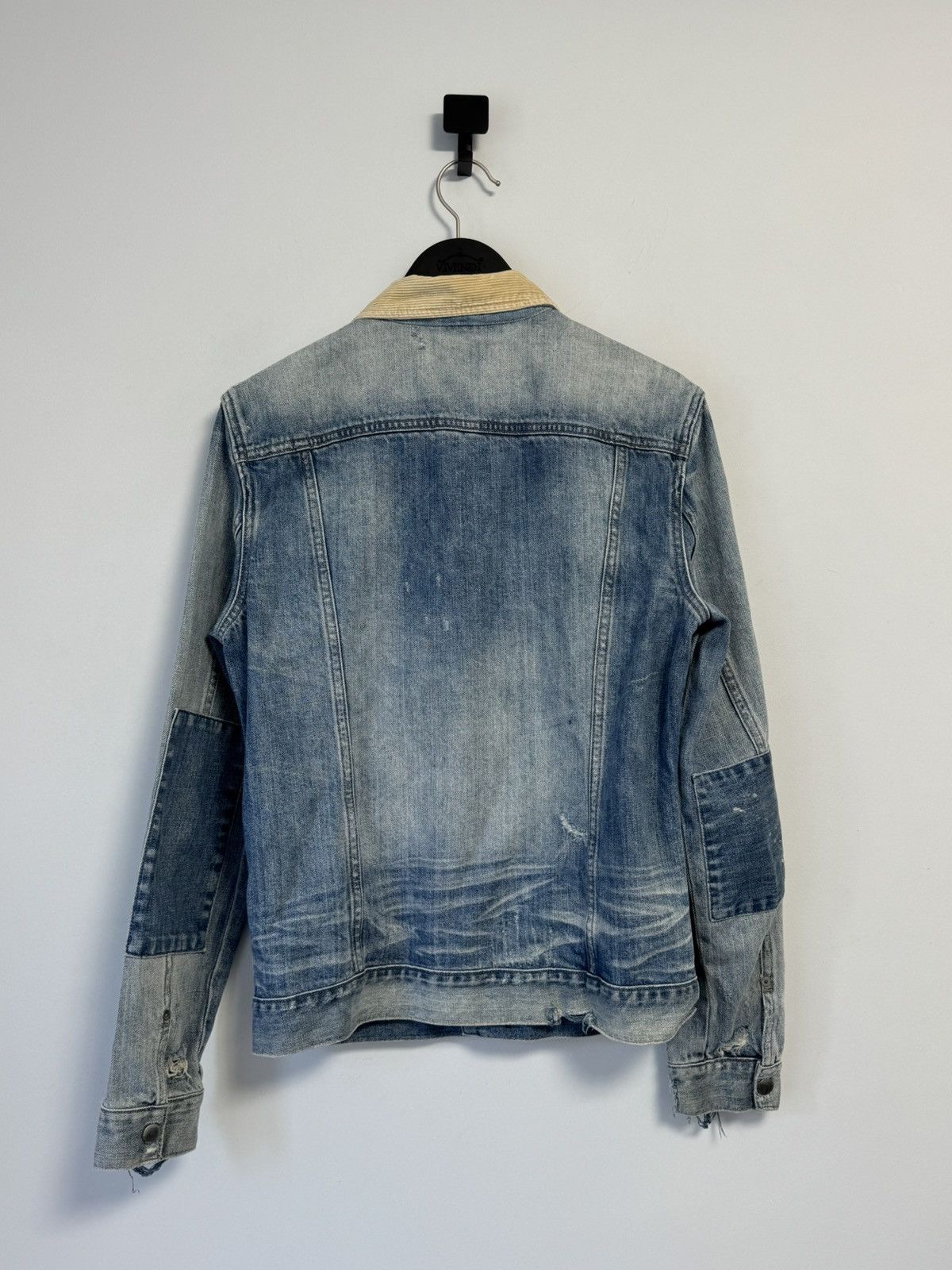 Allsaints AllSAINTS Iren Men's Distressed Denim Jacket Mid Indigo Size US M / EU 48-50 / 2 - 13 Thumbnail