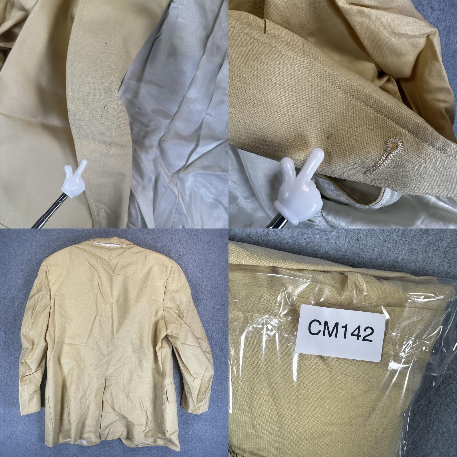 Brooks Brothers VINTAGE Brooks Brothers Blazer Sport Coat Mens 44 Regular Wool Beige Nautical Classic Two-Piece Notch Lapel 2-Button Cuffs Anchor Buttons USA Size 44R - 9 Thumbnail