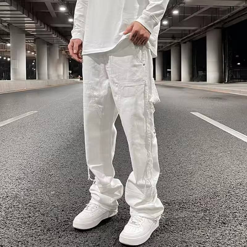 Japanese Brand × Vintage ripped jeans with baggy pants. Size US 34 / EU 50 - 1 Thumbnail