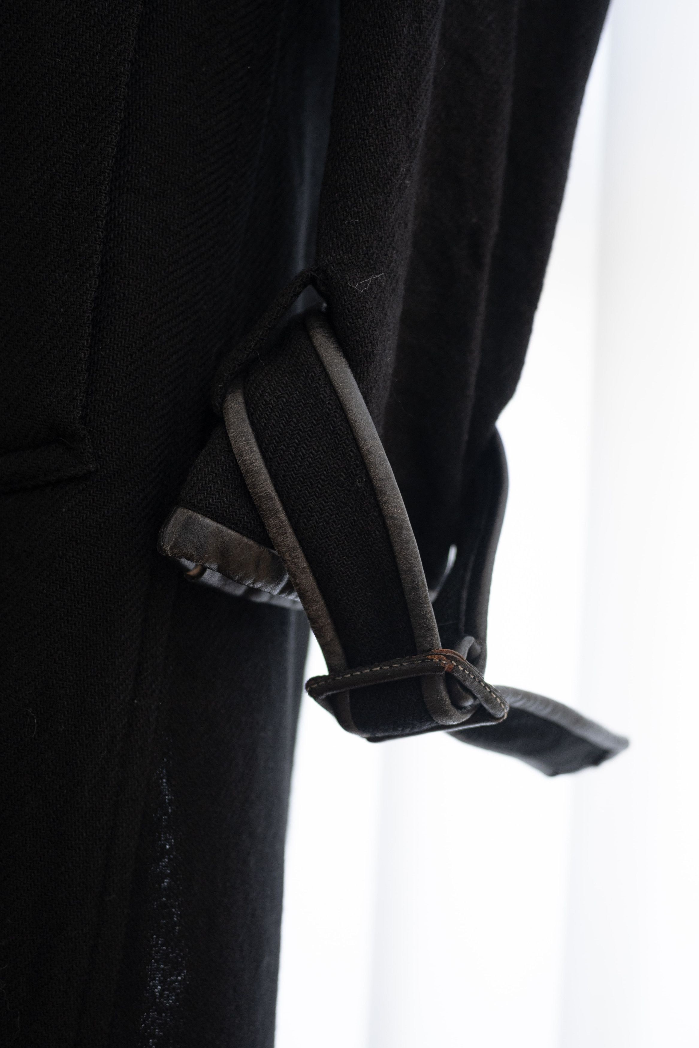 Yohji Yamamoto AW2006 YOHJI YAMAMOTO Y’S WOOL LEATHER TRIM COAT Size US L / EU 52-54 / 3 - 8 Thumbnail