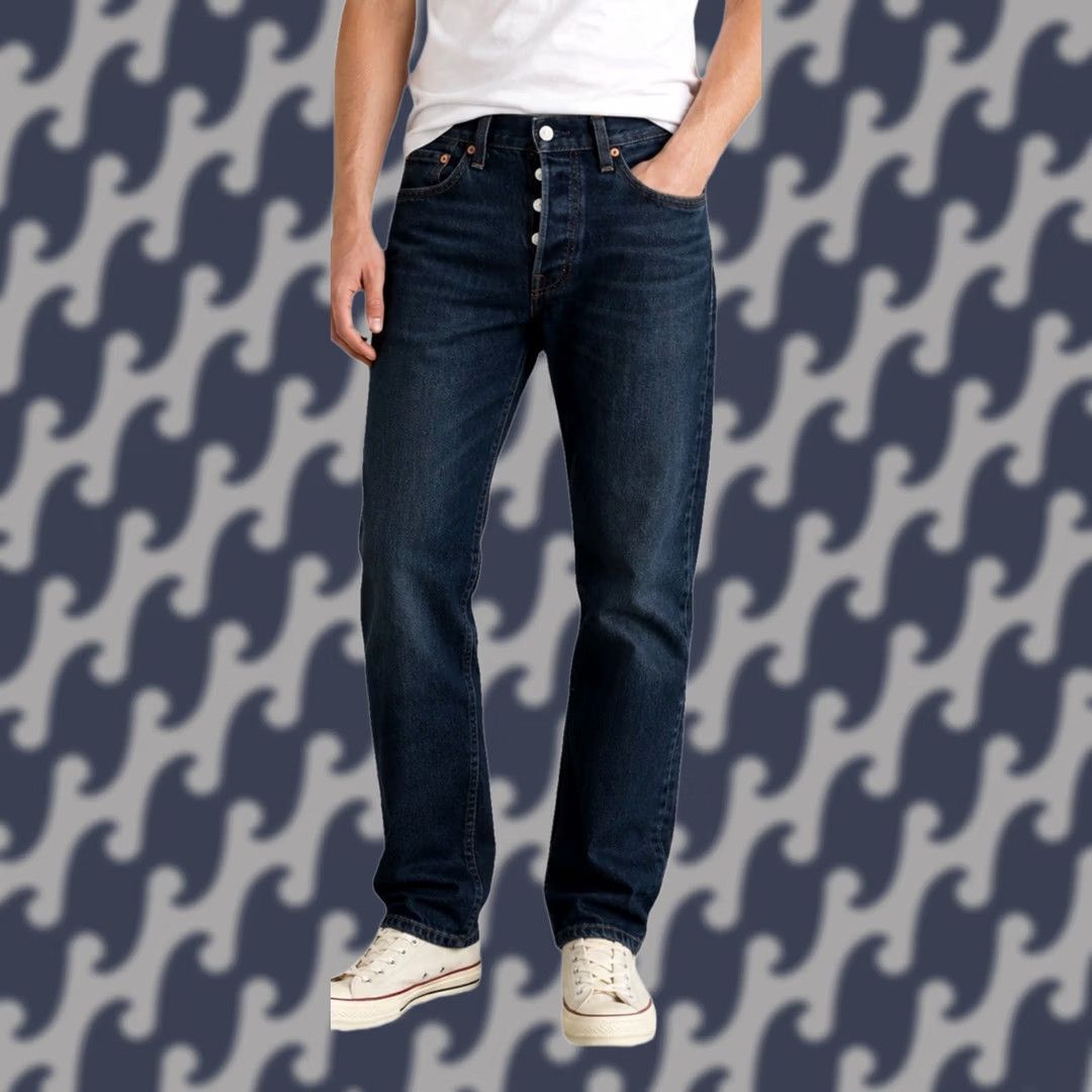 Levi's Levi’s 501 Original Fit Jeans Men’s 33x34 Dark Wash Button Fly Straight Leg Size US 33 - 1 Thumbnail
