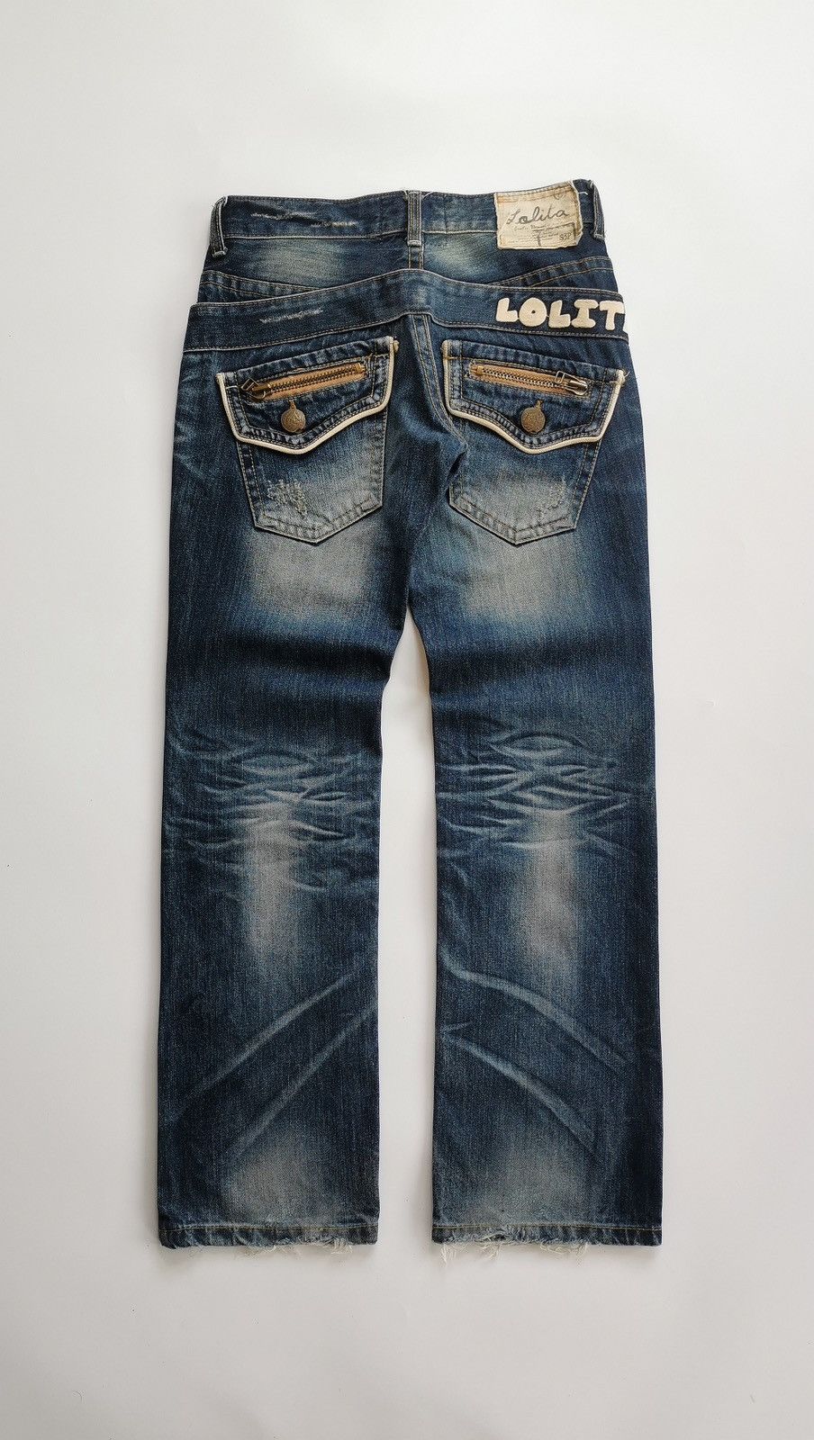 Japanese Brand Lolita Zipper Pockets Jeans Size US 29 - 3 Thumbnail