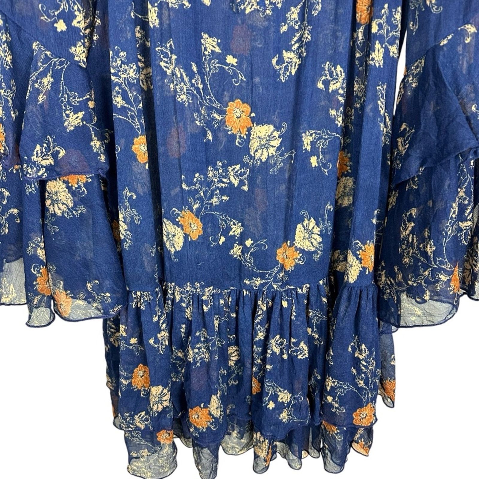 Free People Free People Sunsetter Mini Ruffle Slip Tunic Floral Dress XS Size XS / US 0-2 / IT 36-38 - 8 Thumbnail