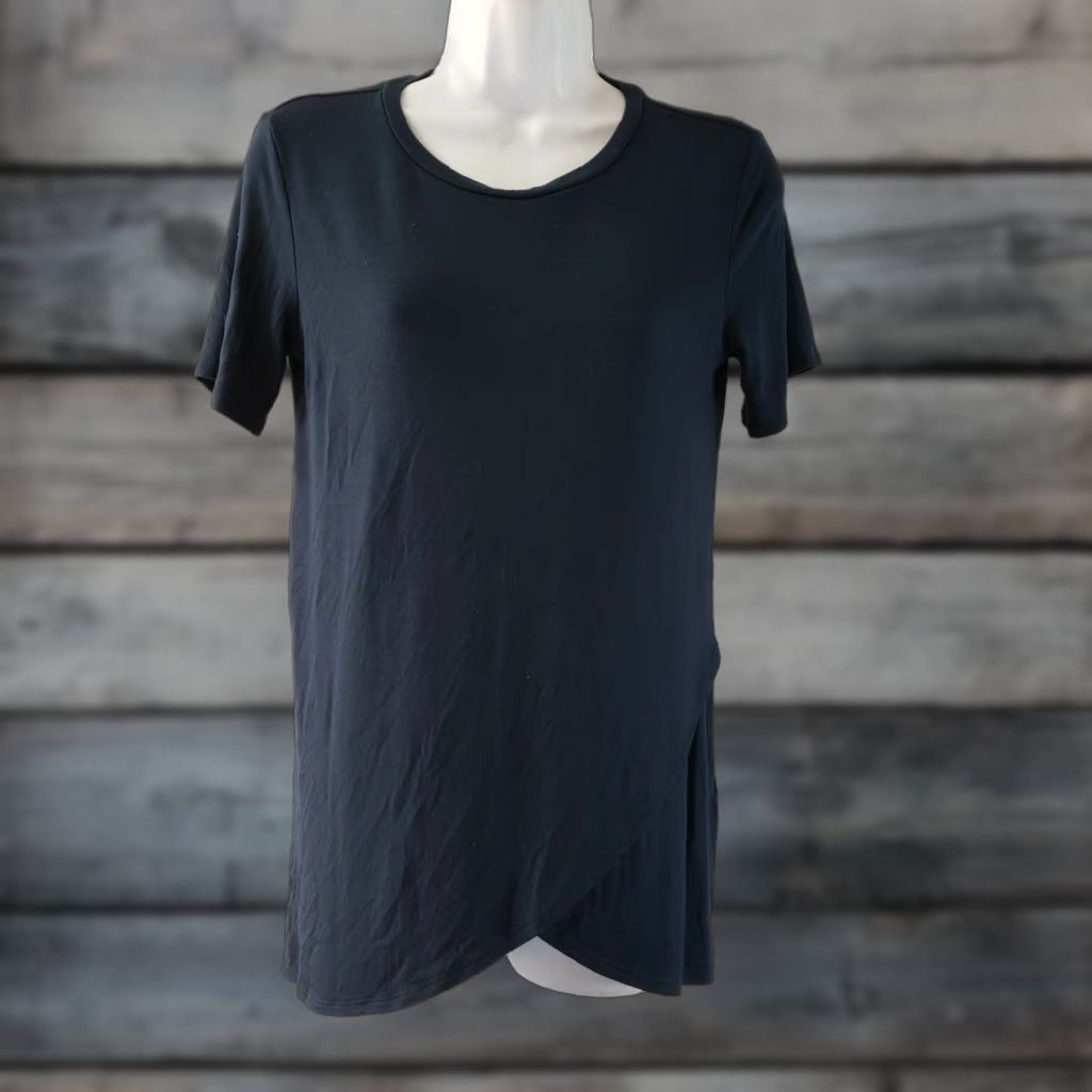Banana Republic Banana Republic Womens Cross Front Top XS Solid Blue Short Sleeve Modal Blend T-Shirt Womens Size XS / US 0-2 / IT 36-38 - 1 Thumbnail