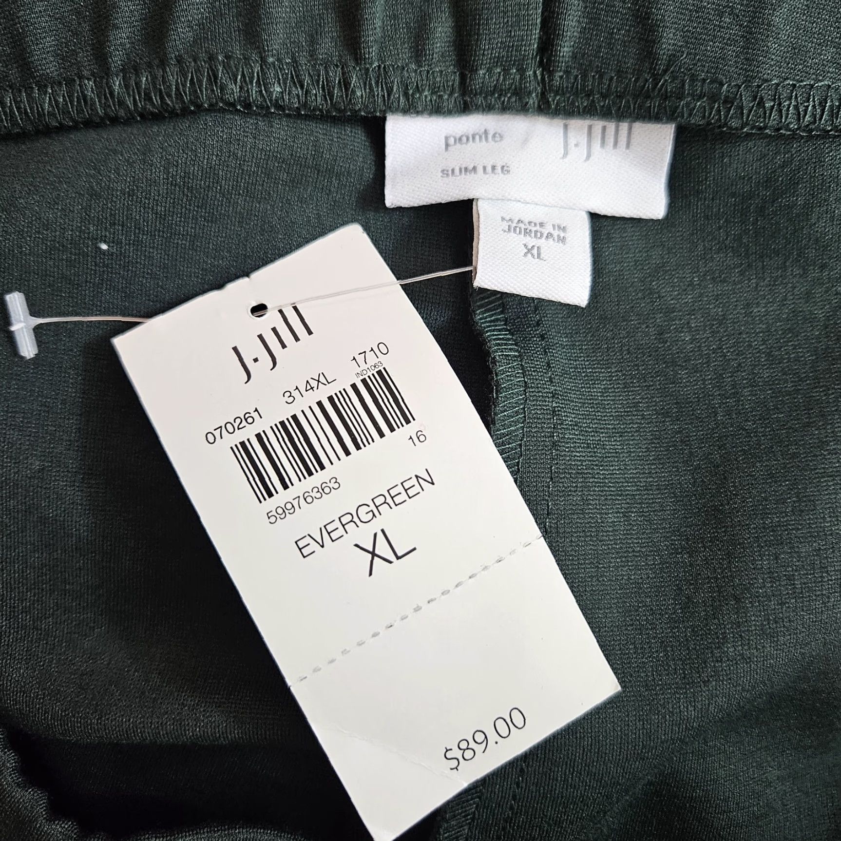 J. Jill J. Jill Womens Ponte Slim Leg Pants XL Evergreen Pull On High Rise Size 40" / US 18 - 7 Thumbnail