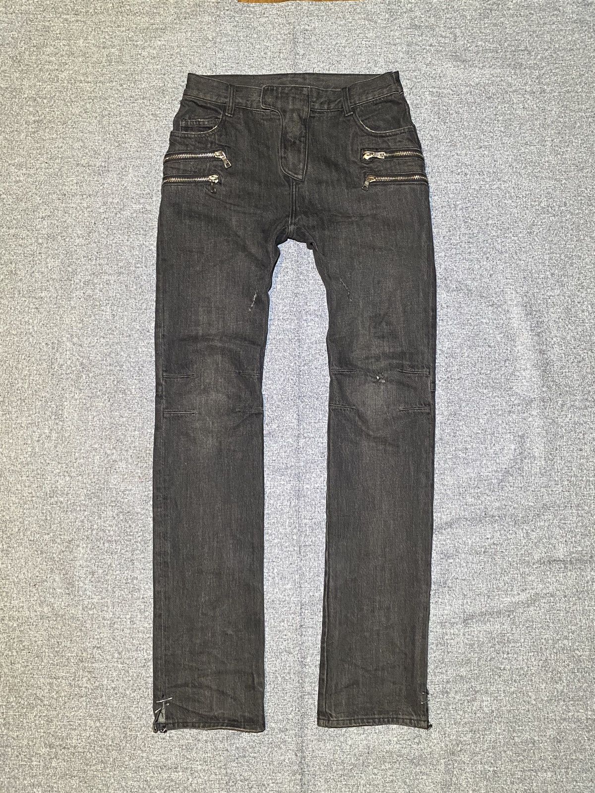 Balmain Balmain FW11 by Christophe Decarnin Double Zip Biker Jeans Size US 31 - 1 Thumbnail