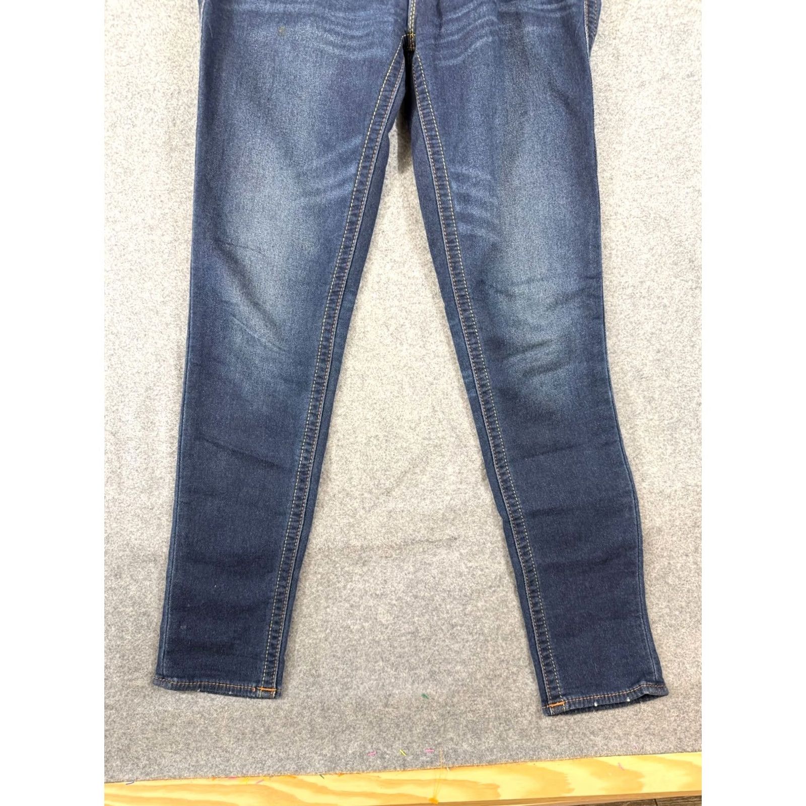 Vintage Rock Revival Jeans Womens 29 Blue Denim Jessica Skinny Stretch Low Rise Whisker Wash Pockets Size 29" - 4 Thumbnail