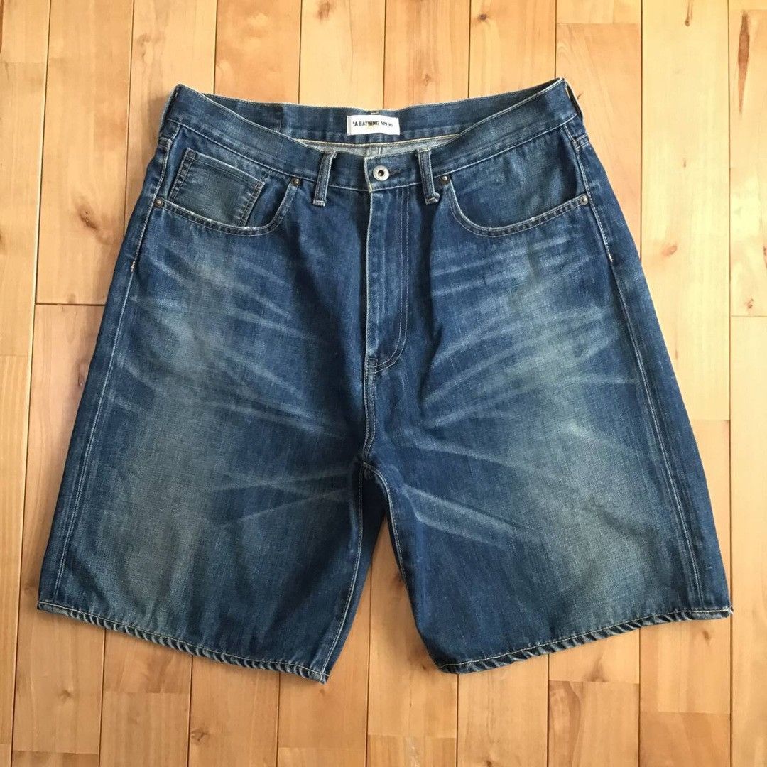 Bape BAPE STA Embroidered Denim Shorts a bathing ape star ★size L Size US 34 / EU 50 - 2 Thumbnail