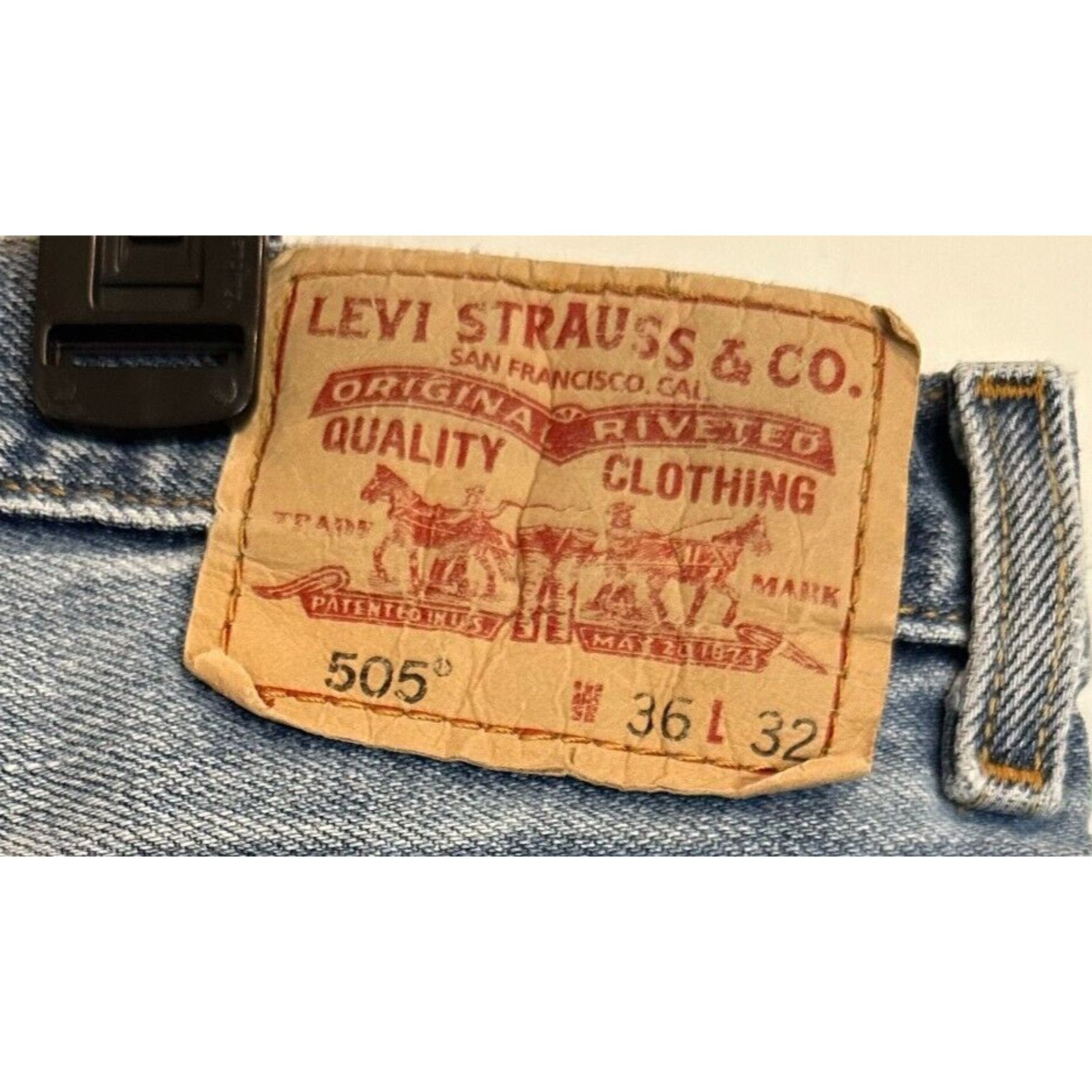 Levi's Levis 505 Straight Leg 36x32 Blue Jeans Mild Distress 90sVTG Size US 36 / EU 52 - 3 Thumbnail