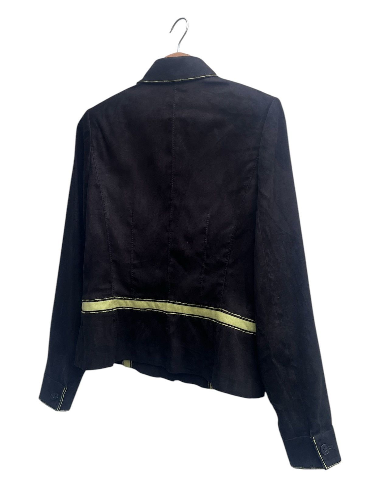Trussardi Archive Trussardi Yellow Trim Light Polyester Suede Jacket Size S / US 4 / IT 40 - 7 Thumbnail