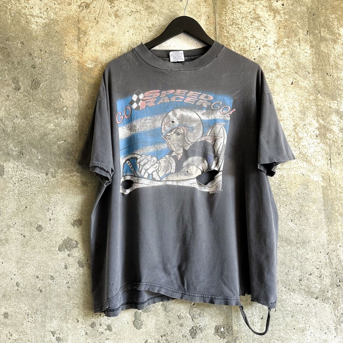 Vintage 90s Thrashed Speed Racer Stanley Desantis T-Shirt Size US XL / EU 56 / 4 - 1 Thumbnail