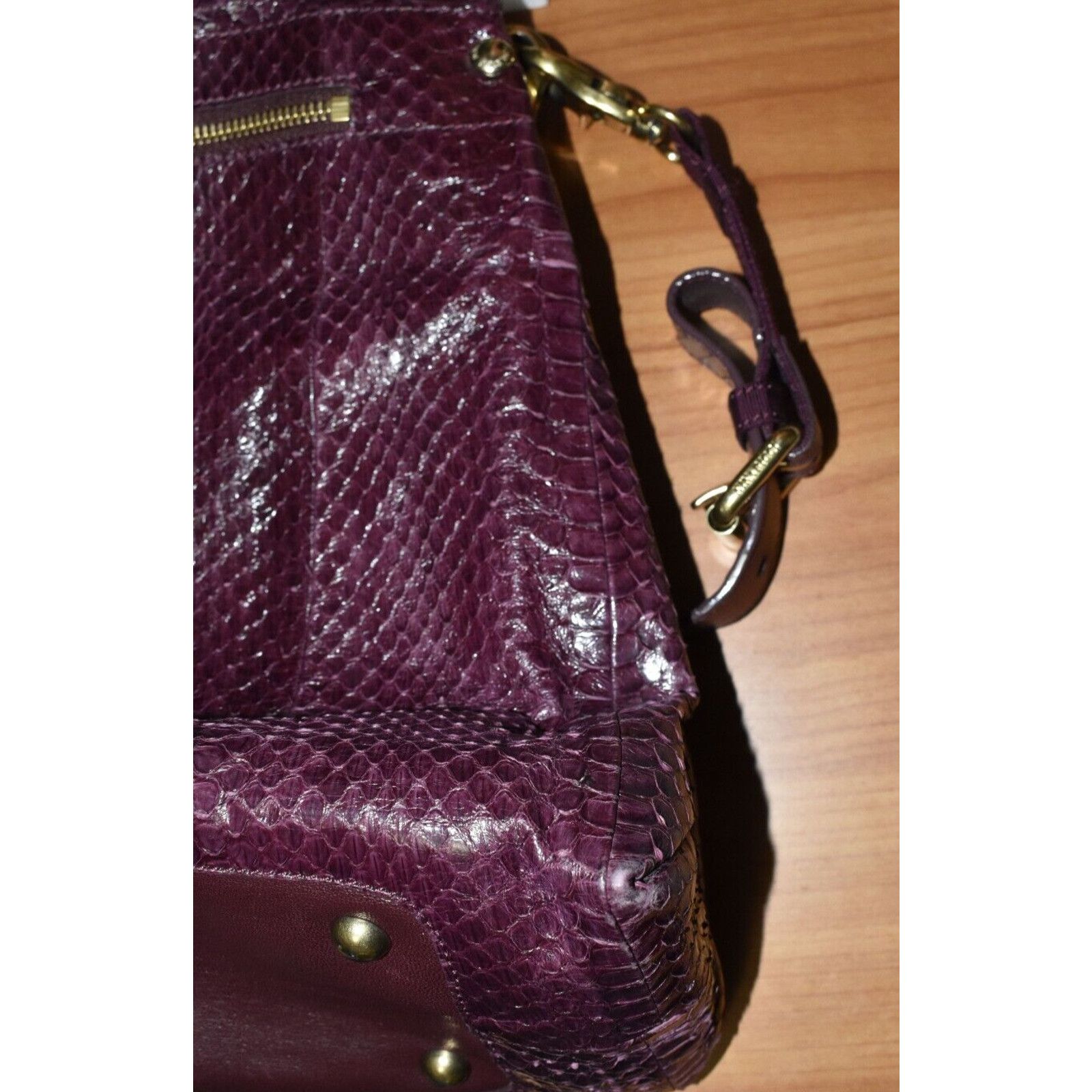 Nina Ricci NINA RICCI Python Texture Leather FoldOver Liane Satchel Bag Size ONE SIZE - 11 Thumbnail
