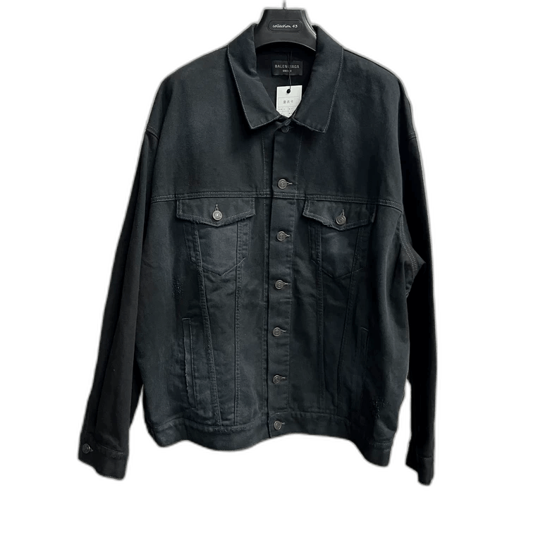 Balenciaga Black Printed Long Sleeve ButtonUp Jacket-2505 Size US S / EU 44-46 / 1 - 1 Thumbnail