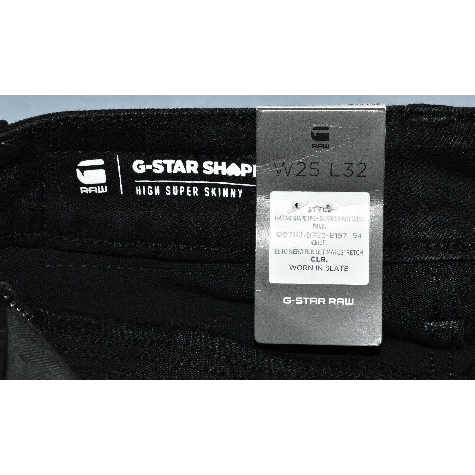 G-Star NEW G STAR SHAPE RAW Black Stretch High Skinny Jeans 25 $180 Size 25" / US 0 / IT 36 - 6 Thumbnail