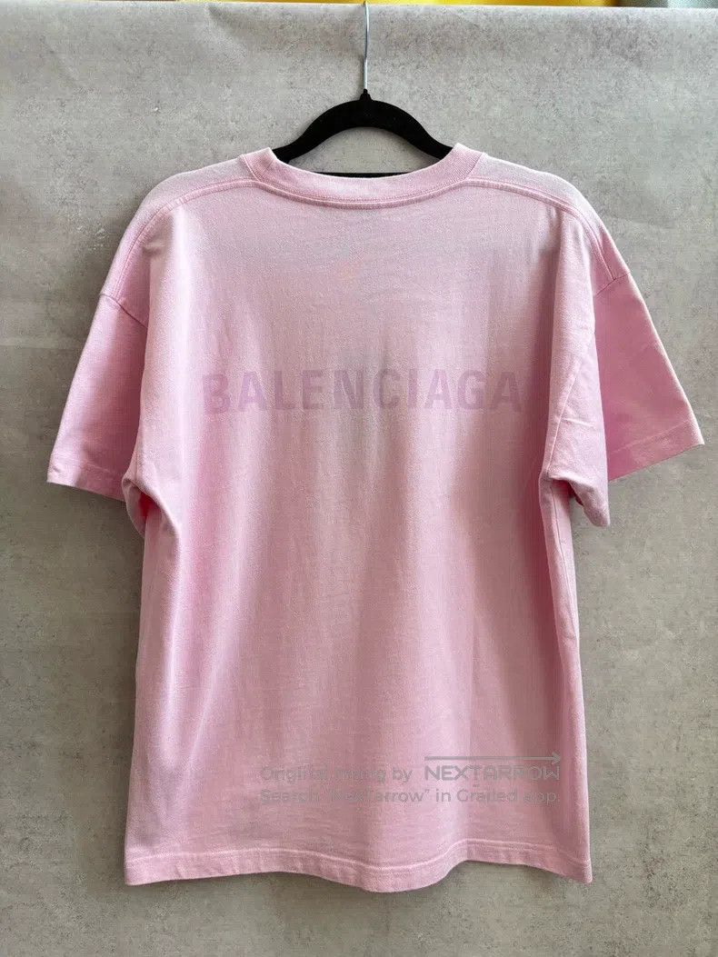 Balenciaga Balenciaga Pink letter Logo printed loose short sleeves Size US S / EU 44-46 / 1 - 1 Thumbnail
