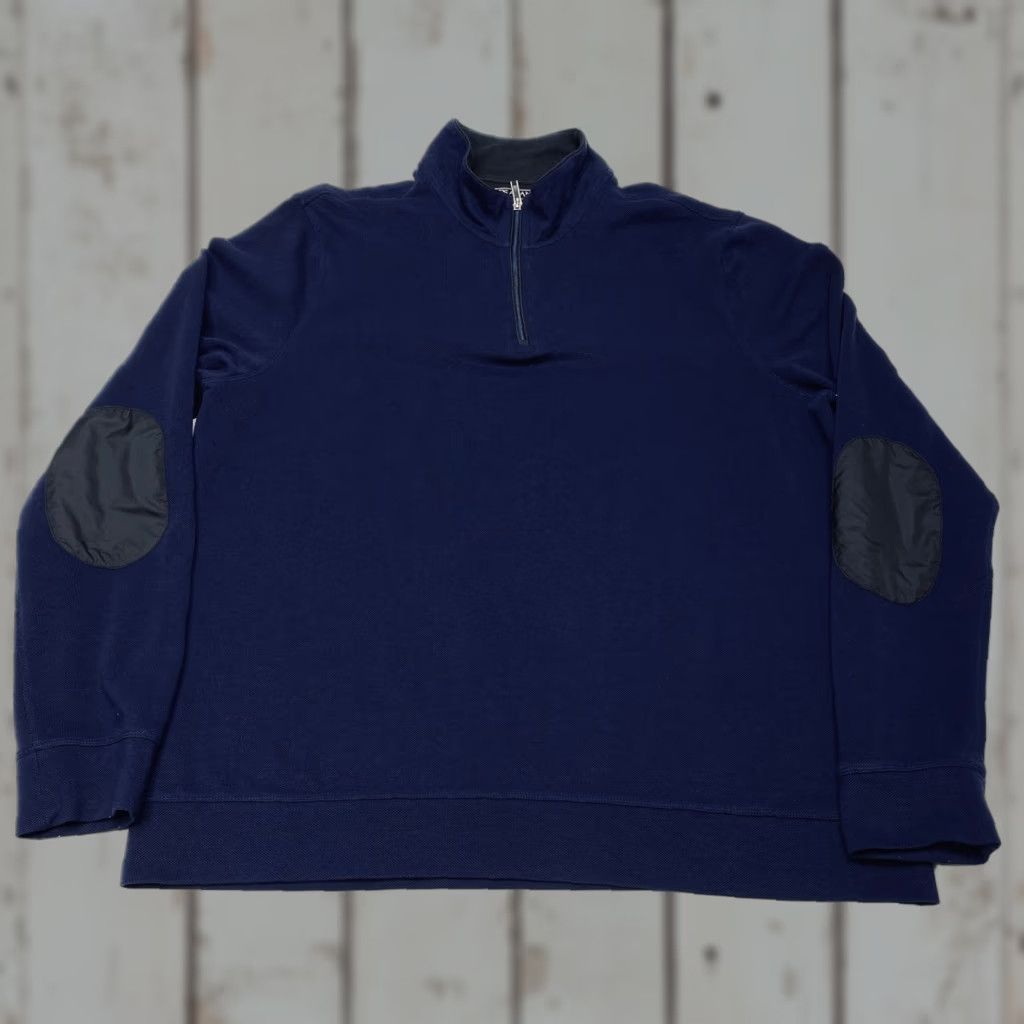 Jos. A. Bank Jos A Bank Travel Tech 1/4 Zip Sweater Mens 2XL Navy Elbow Patches Pullover Long Sleeve Size US XXL / EU 58 / 5 - 1 Thumbnail