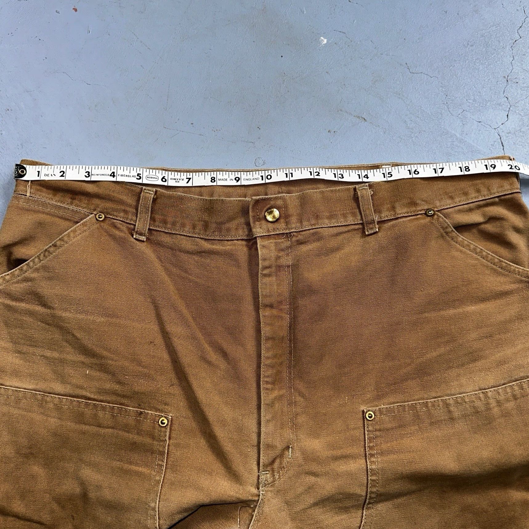 Carhartt VINTAGE Carhartt Pants Carpenter 42x32 Brown USA 1989 Double Knee 80s Cotton Regular Men Size US 42 / EU 58 - 7 Thumbnail