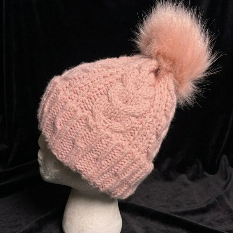 Other Pink Knitted Pom Beanie Size ONE SIZE - 2 Thumbnail