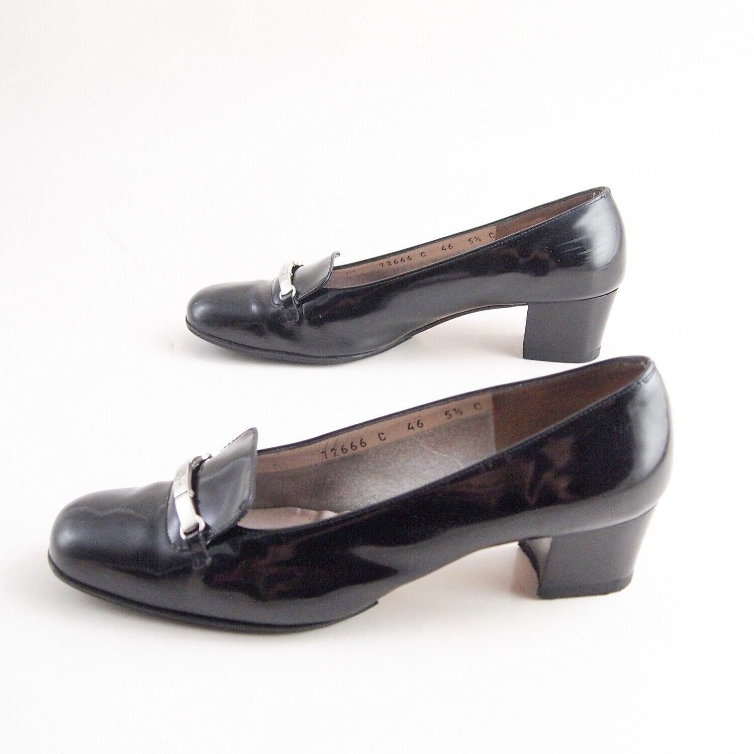 Salvatore Ferragamo Ferragamo Mid Heels Black Leather US 5.5 C EU 36 Size US 5.5 / IT 35.5 - 3 Thumbnail