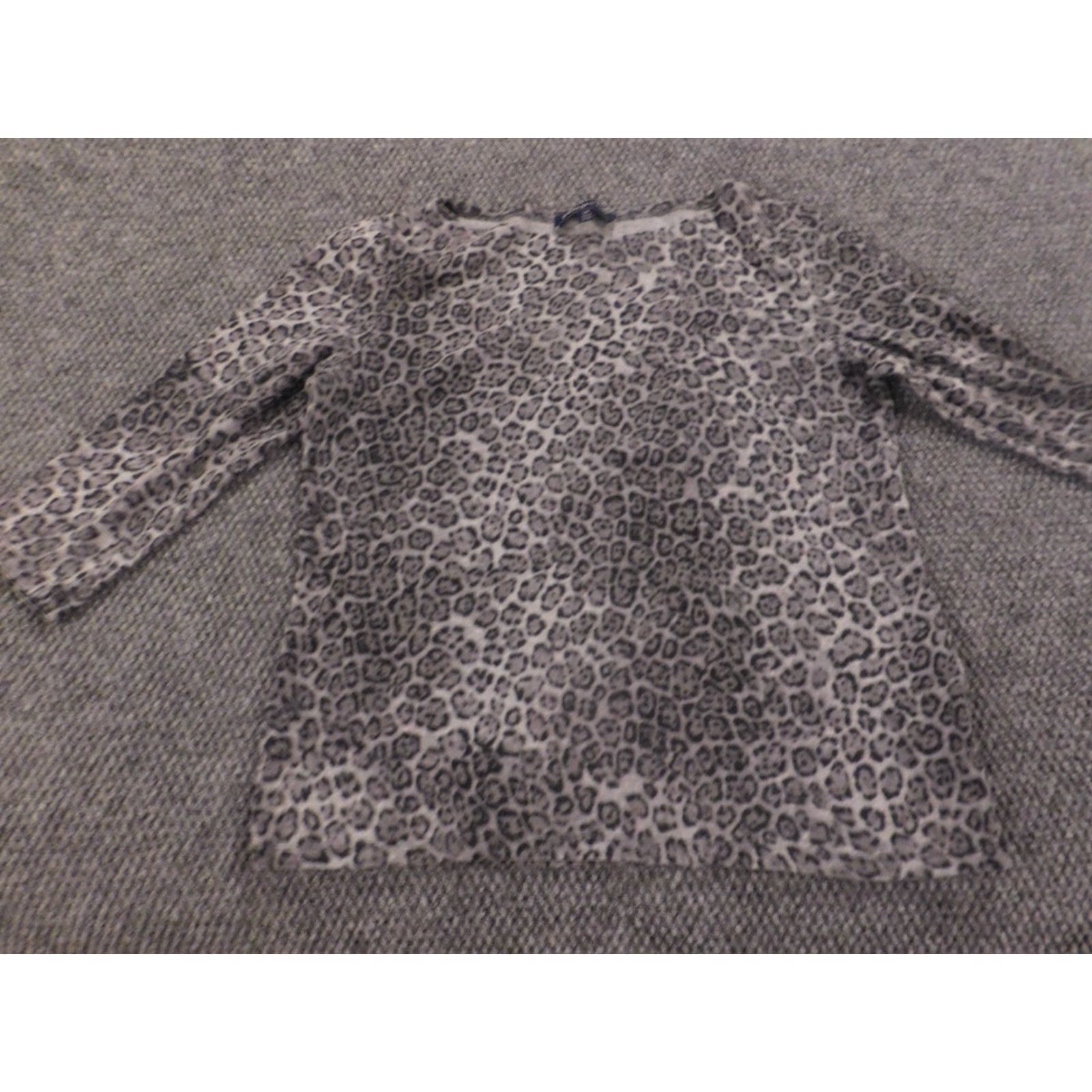Jones New York Jones New York Blouse Top Large Gray Pullover Women Casual Animal Print Stretch Crew Neck Size L / US 10 / IT 46 - 3 Thumbnail
