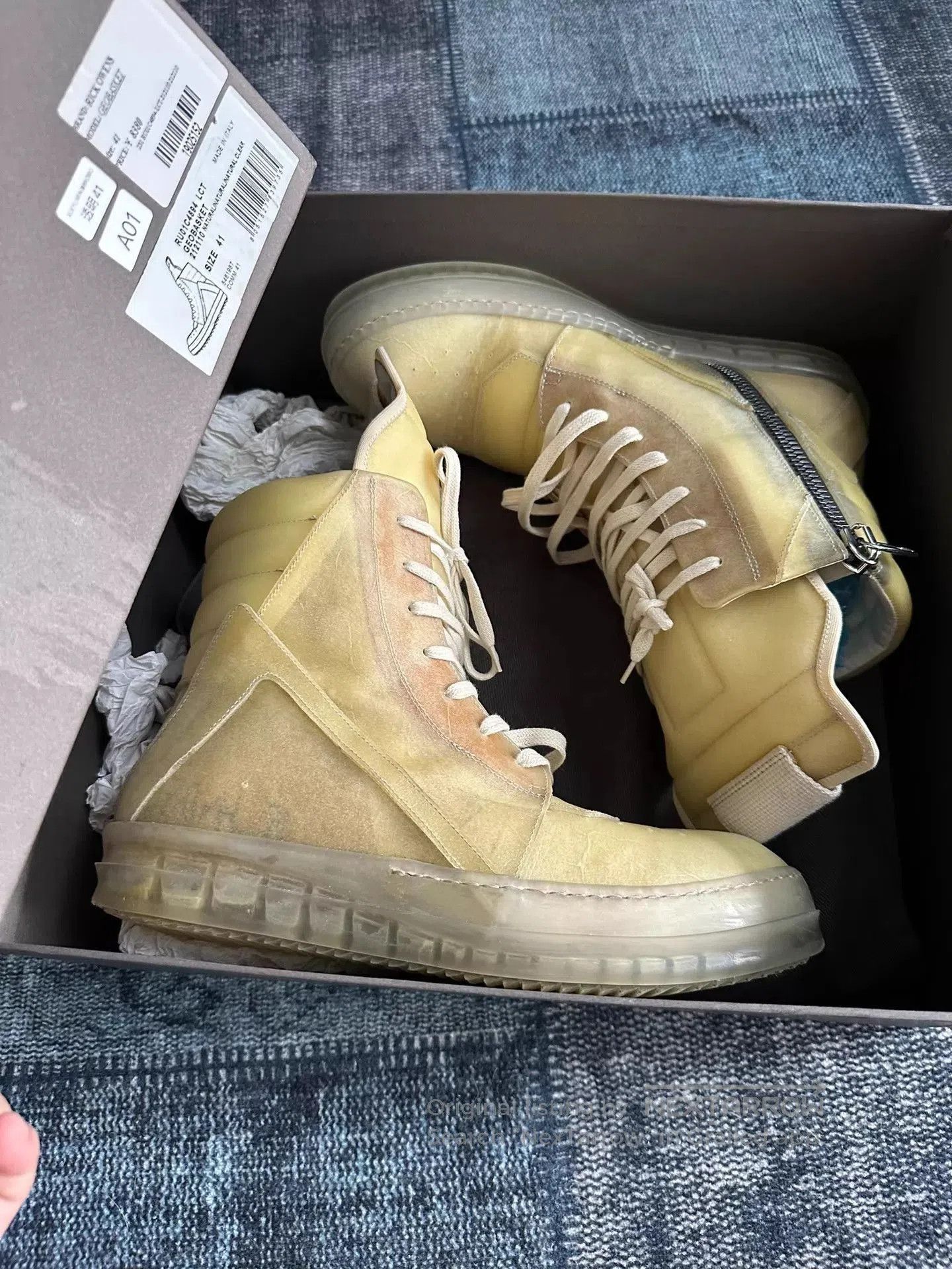 Rick Owens Multi Color High-Top Sneakers Size 8. Size US 8 / EU 41 - 9 Thumbnail