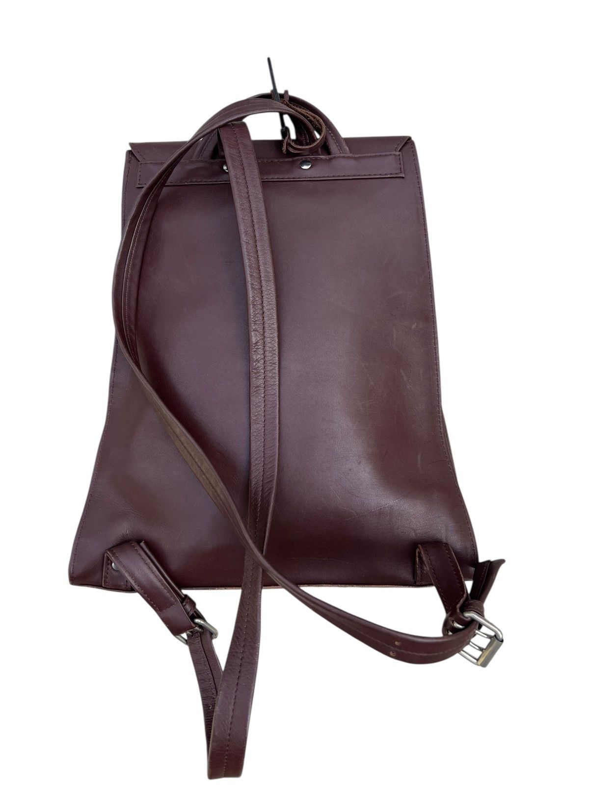 Leather Vintage Yohji Yamamoto Y’saccs Patina Leather Backpack Bag Size ONE SIZE - 9 Thumbnail