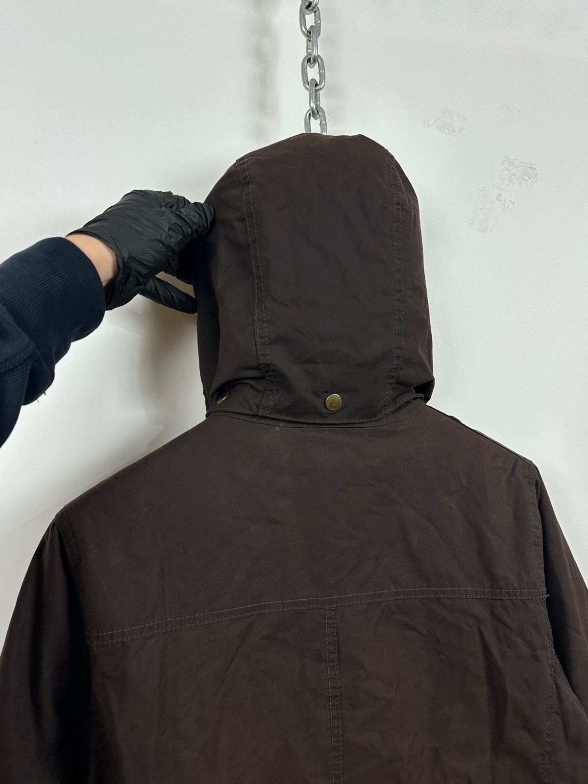Barbour Barbour Brown Bird Art Bower Belted Waxed Coat Jacket Size L / US 10 / IT 46 - 21 Thumbnail