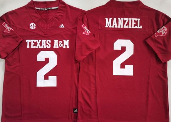 Men's Texas A&M Aggies Lions #2 Johnny Manziel Red 2025