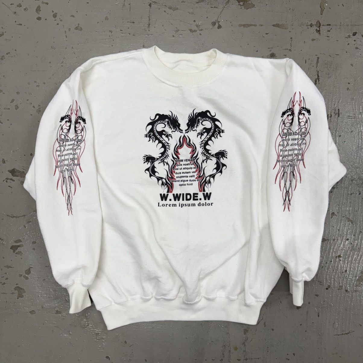 Beauty Beast Sick Lorem ipsum Dragon Tribal Poem Punk Riot Sweatshirt Size US L / EU 52-54 / 3 - 1 Thumbnail