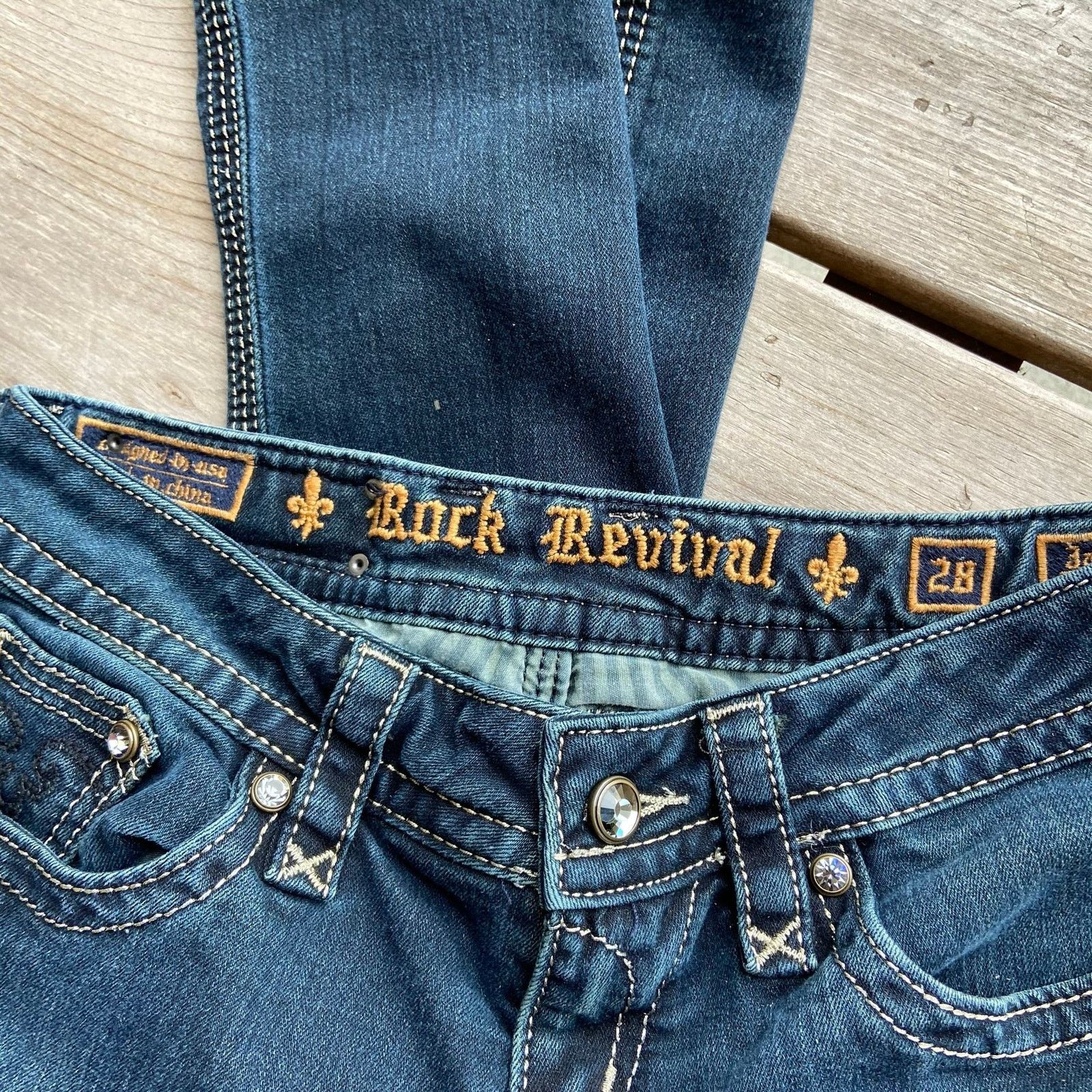 Rock Revival Rock Revival Buckle Jacklyn Super Skinny Dark Jeans 28 Size 28" / US 6 / IT 42 - 3 Thumbnail