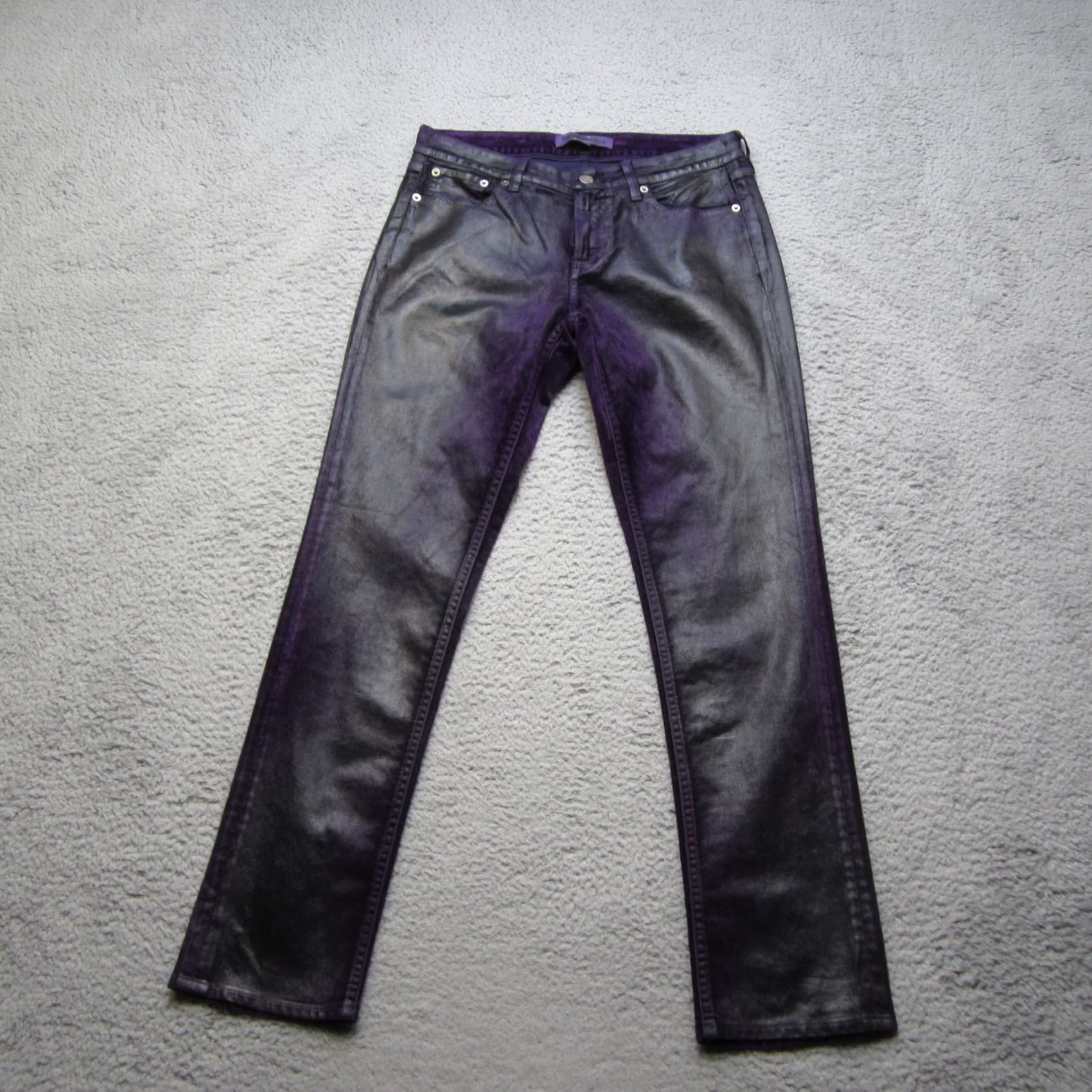 Ralph Lauren Purple Label Ralph Lauren Purple Label Mens 27 Purple Velvet Slim Casual Preppy Pants Size US 27 - 2 Thumbnail