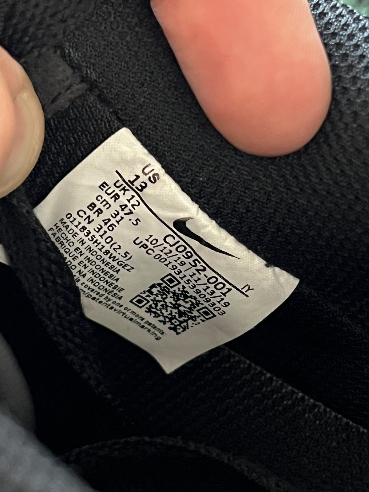 Nike ‼️Nike Air Force 1 ‘07 AN20 Black Leather White Logo Sneakers Size US 13 / EU 46 - 19 Thumbnail