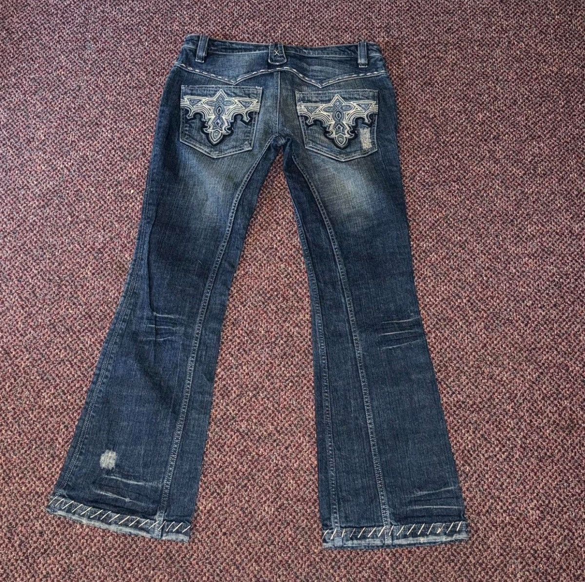 Antik Denim × Japanese Brand × Vintage Antik Denim Distressed Fade Bootcut Jeans Size 31" - 2 Thumbnail