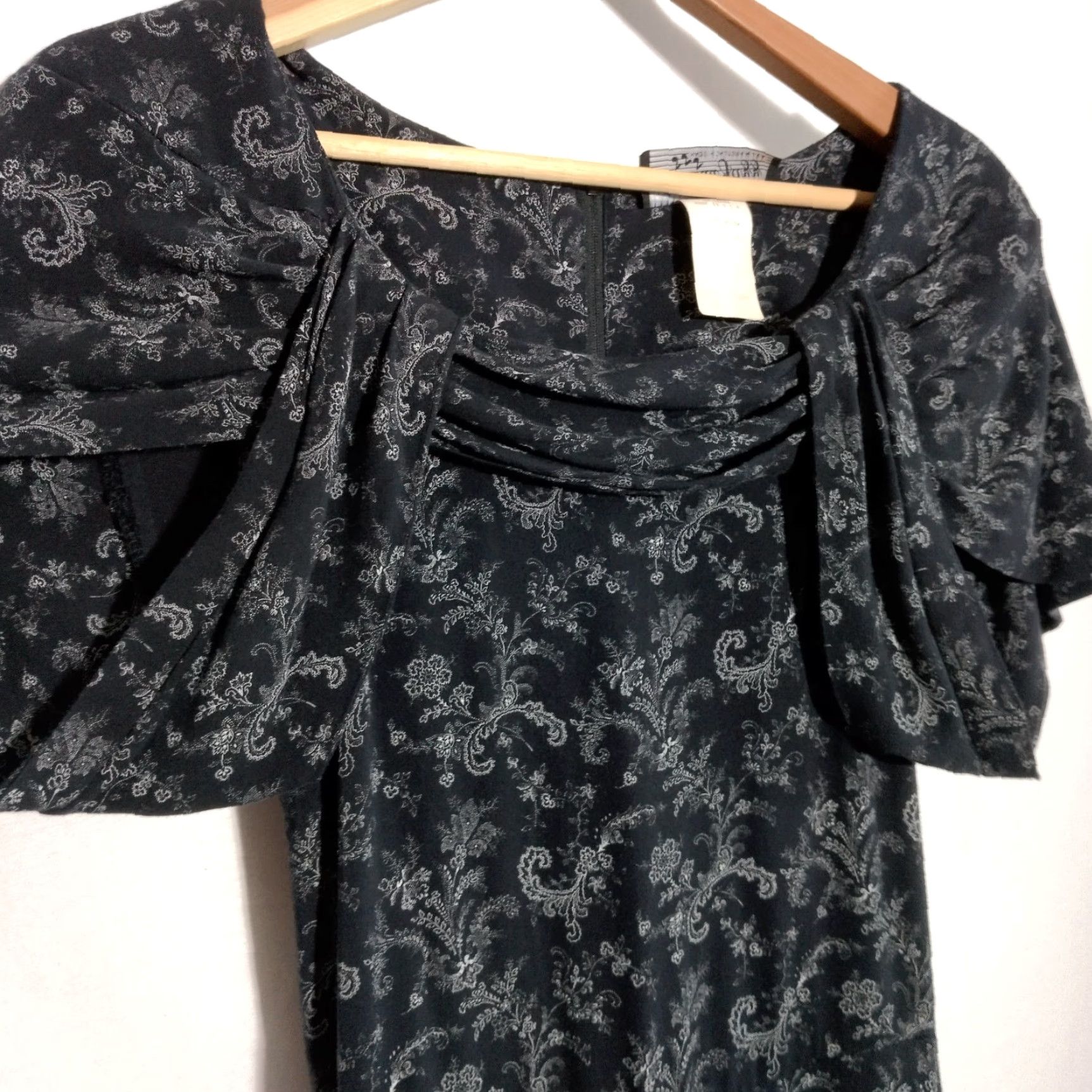 Vintage All That Jazz Dress Long Black Floral Y2K Rayon Vintage Size 9/10 Womens Size M / US 6-8 / IT 42-44 - 7 Thumbnail