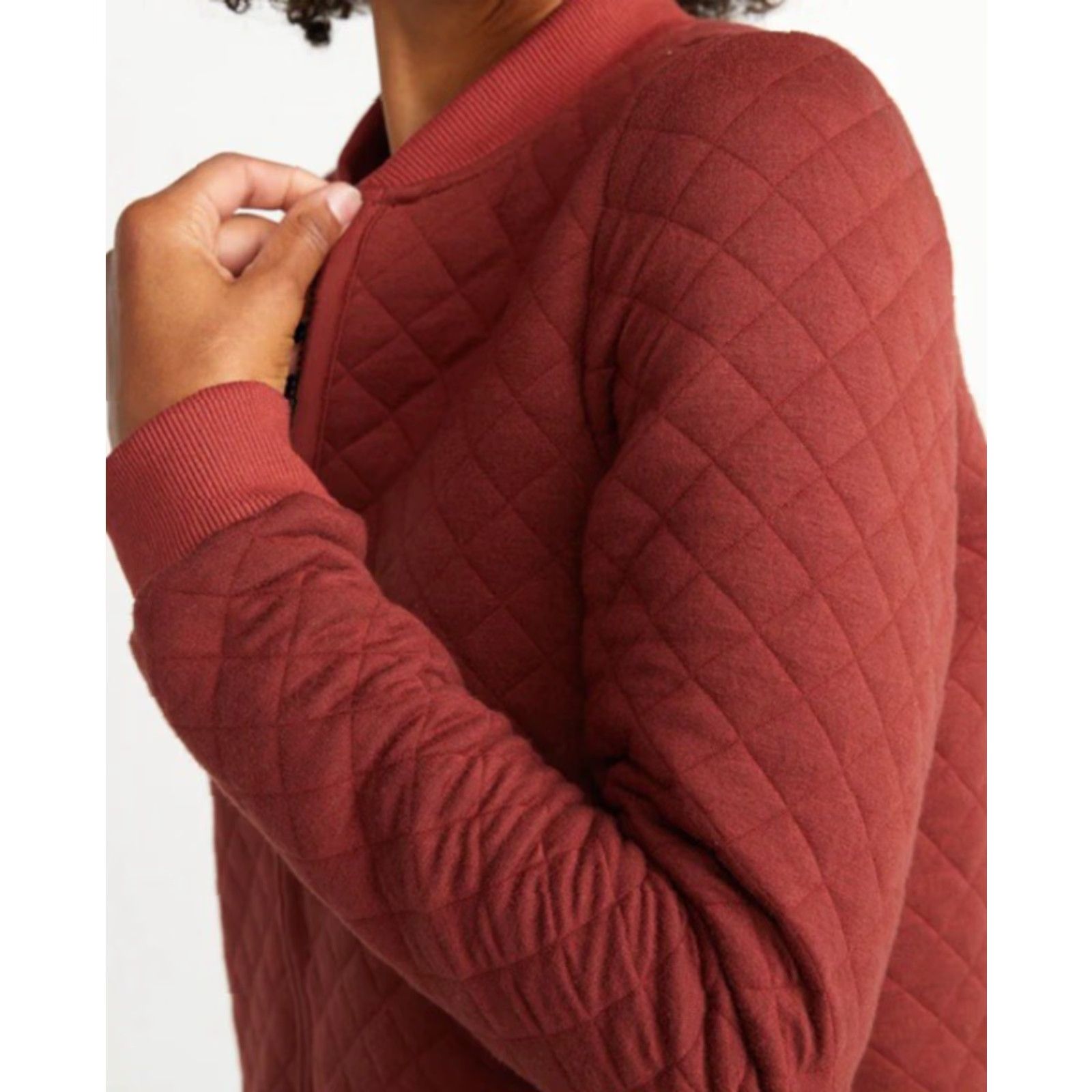 Marine Layer VINTAGE Marine Layer Mya Quilted Swing Bomber Jacket Henna L Womens Orangish Brown Quilted Swing Bomber Jacket EUC Size L / US 10 / IT 46 - 3 Thumbnail