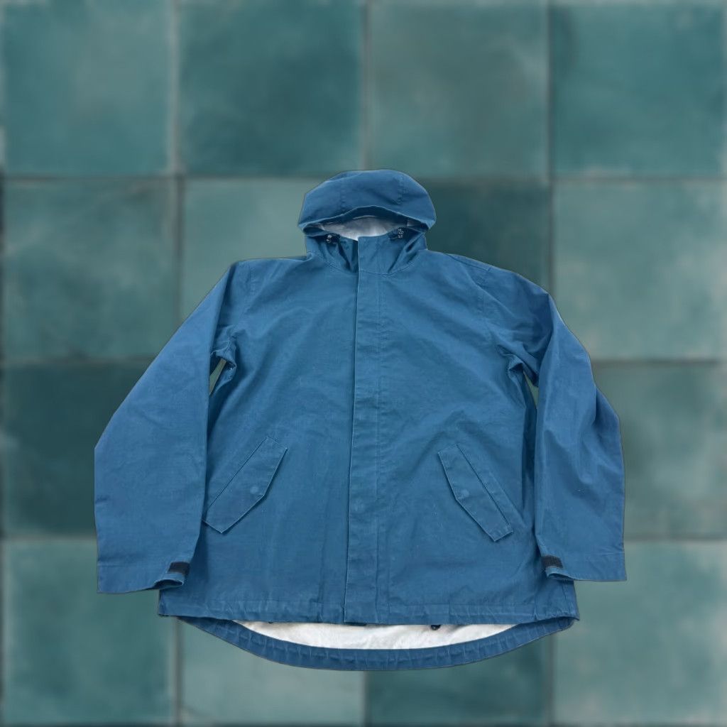 Vintage Line of Trade Jacket Mens XL Midnight Blue Rain Coat Hooded Full Zip Jacket Size US XL / EU 56 / 4 - 1 Thumbnail