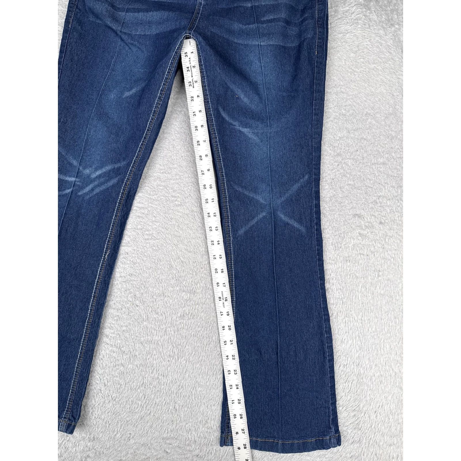 Denime Bootcut Jeans Womens L Blue Wash Mid Rise Stretch Denim Embroidered 30x29 90s Size 36" / US 14 / IT 50 - 7 Thumbnail