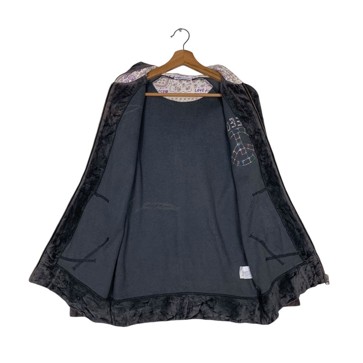 Japanese Brand ROUGH Union Made Freedom Velvet Zipper Hoodies #1545-C69 Size US M / EU 48-50 / 2 - 13 Thumbnail