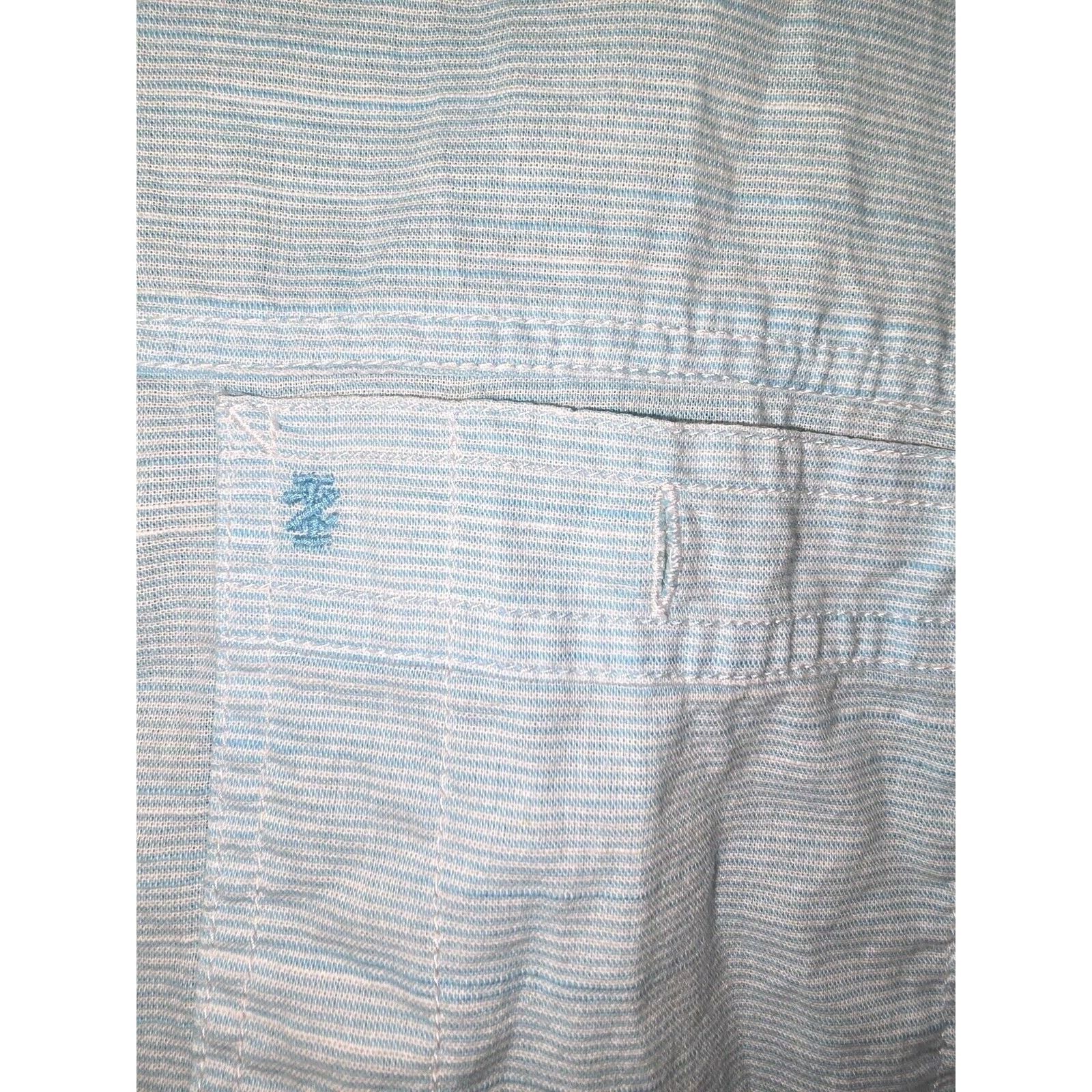 Izod IZOD Shirt Men's XL Blue/White Striped Short Sleeve Button Size US XL / EU 56 / 4 - 2 Thumbnail