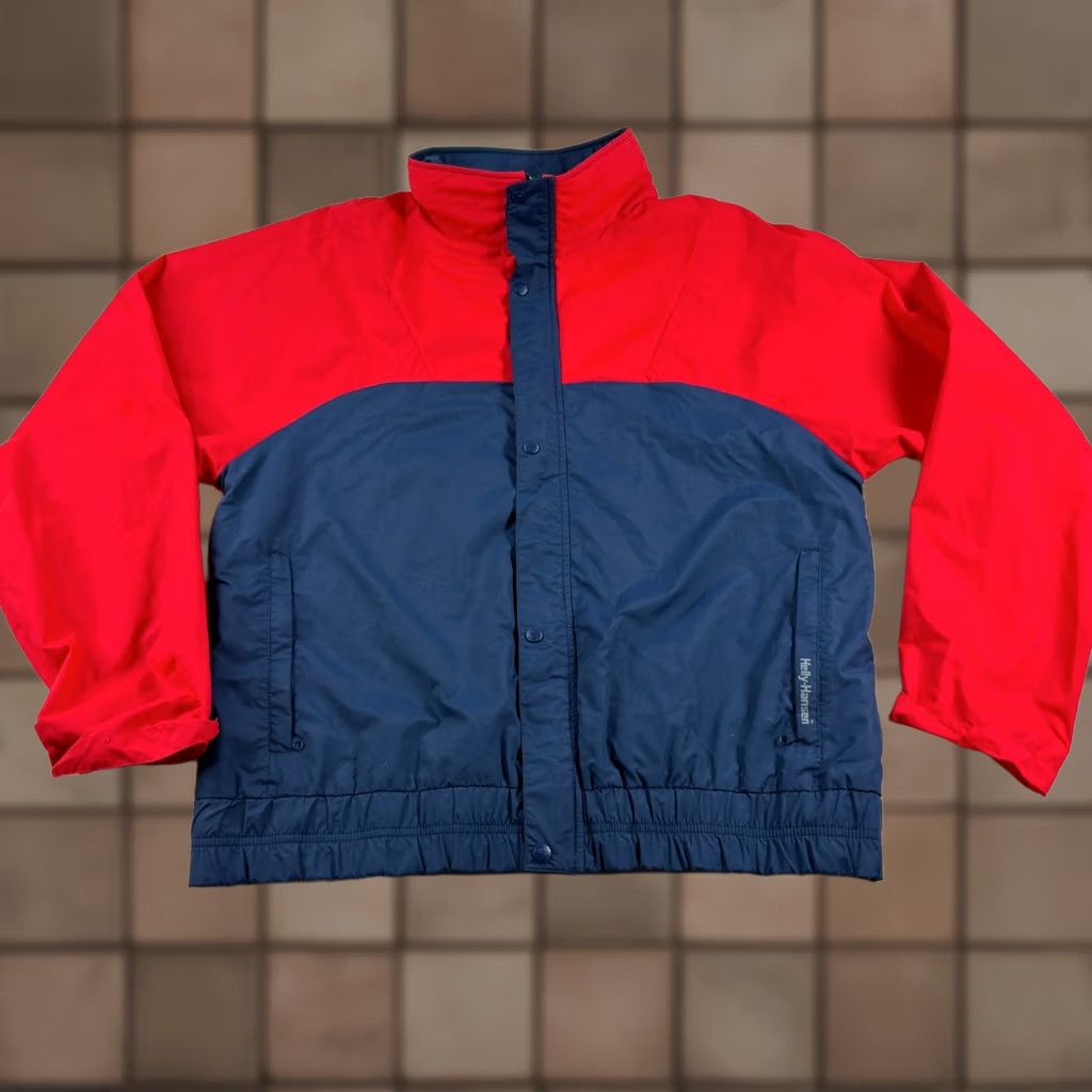 Helly Hansen VINTAGE Helly Hansen Jacket Mens L Blue Red Windbreaker Packable Full Zip 90s Mens Size US L / EU 52-54 / 3 - 1 Thumbnail