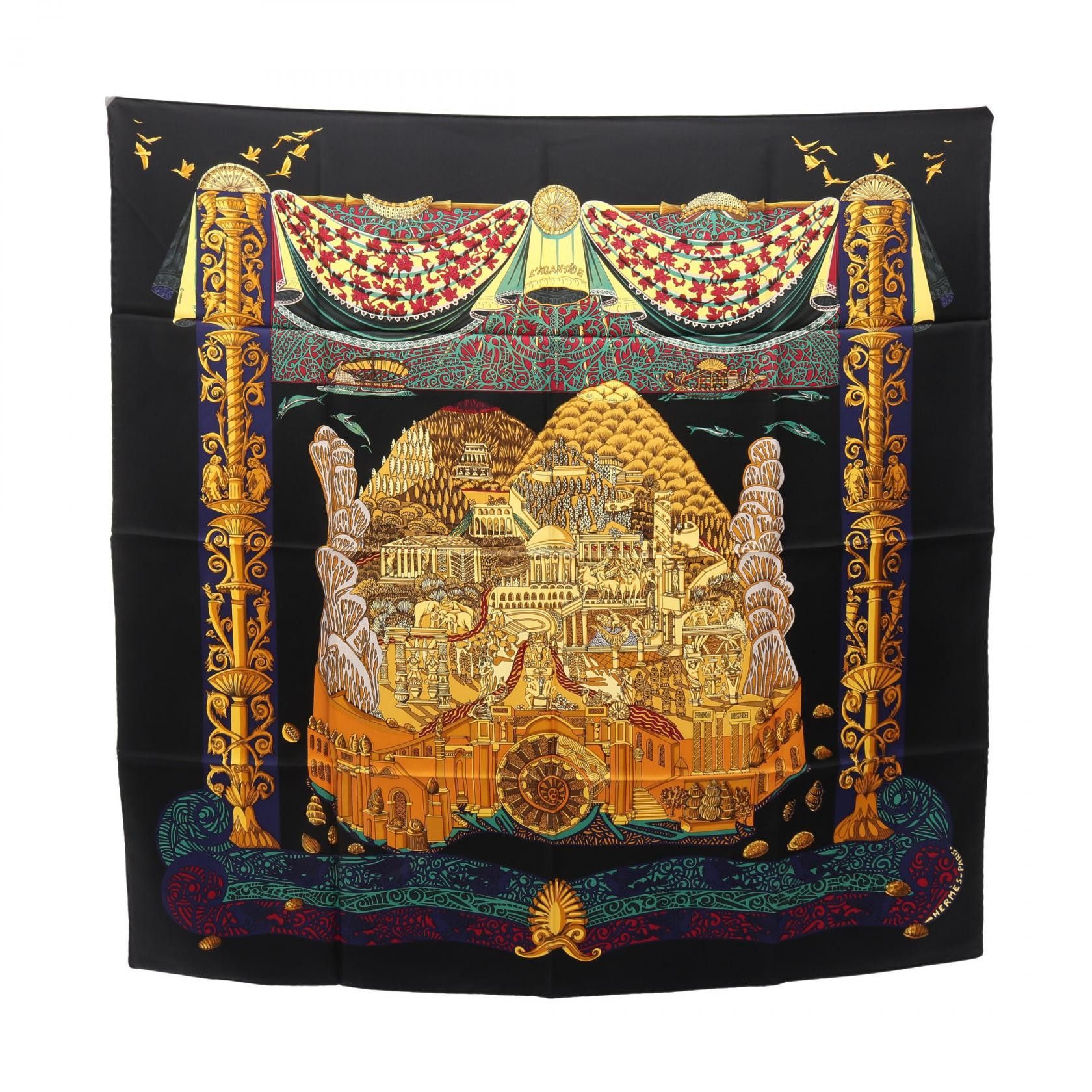 Hermes Hermes Hermes Carre90 L'ATLANTIDE silk scarf Textile Scarf DUTY FREE for USA Size ONE SIZE - 1 Thumbnail