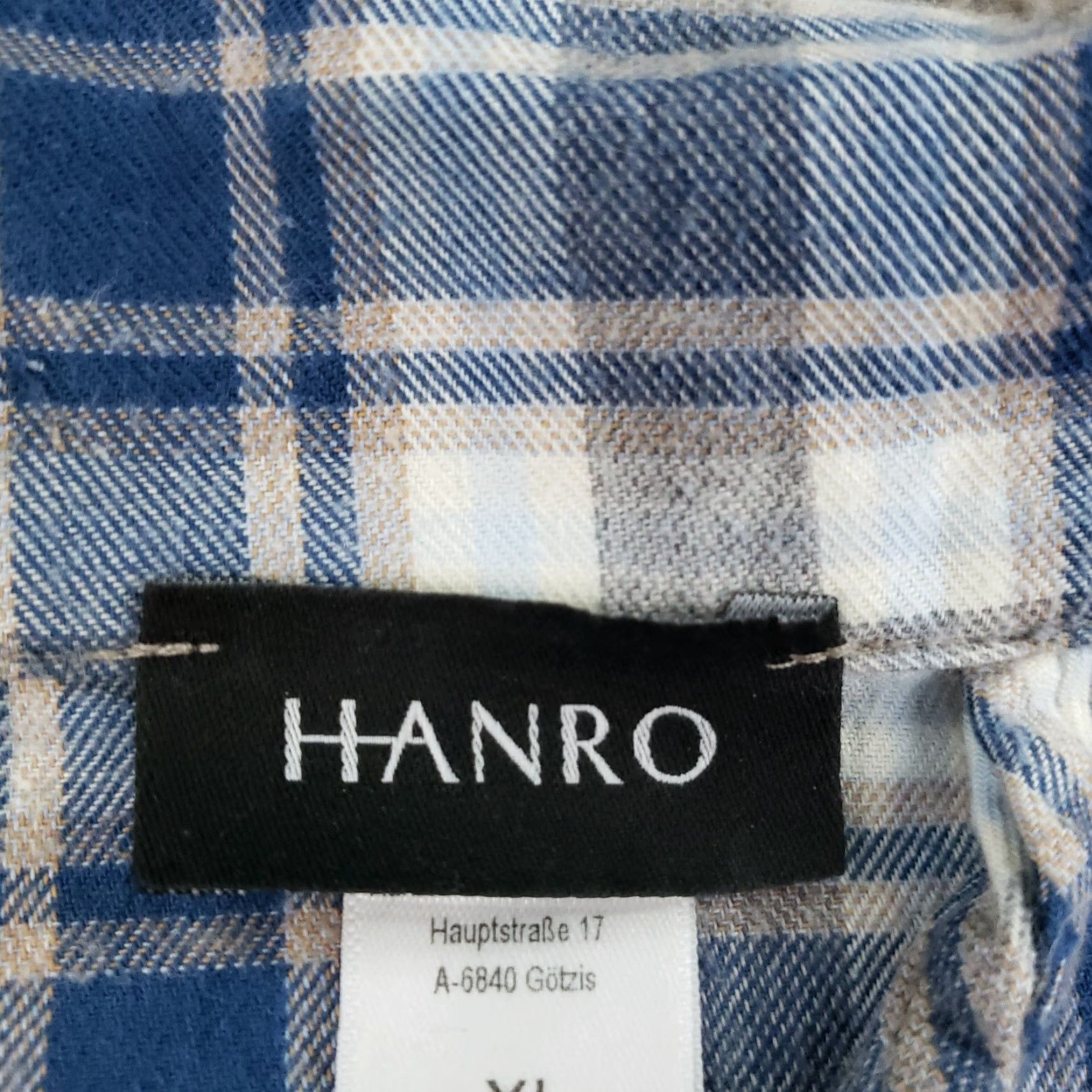 Hanro Hanro Plaid Pajama Shirt Womens XL Long Sleeve Button Up Casual Top Blue Gray Size XL / US 12-14 / IT 48-50 - 5 Thumbnail