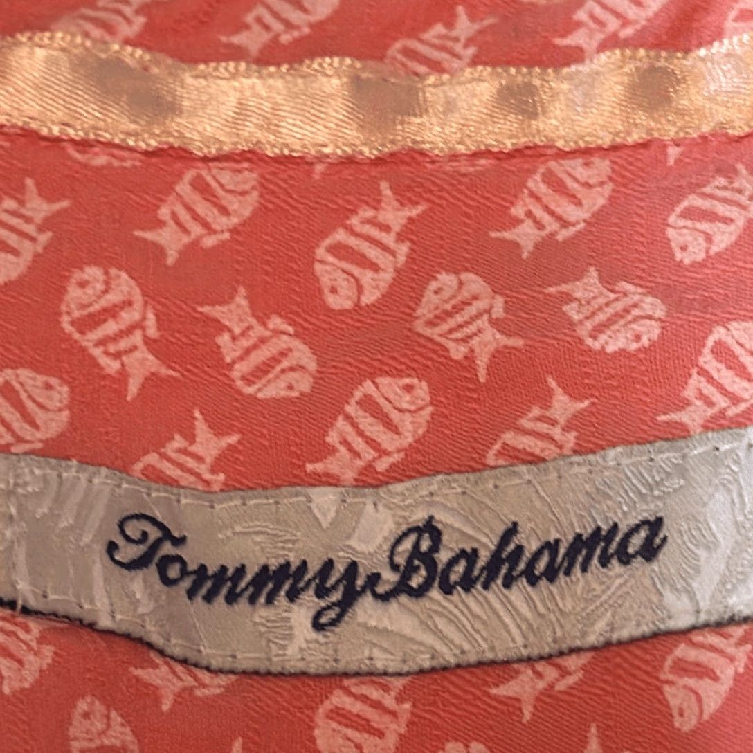 Tommy Bahama Tommy Bahama Shirt Mens Short Sleeve Button-Down Cotton Fish Print S Cream Pink White Size US S / EU 44-46 / 1 - 6 Thumbnail