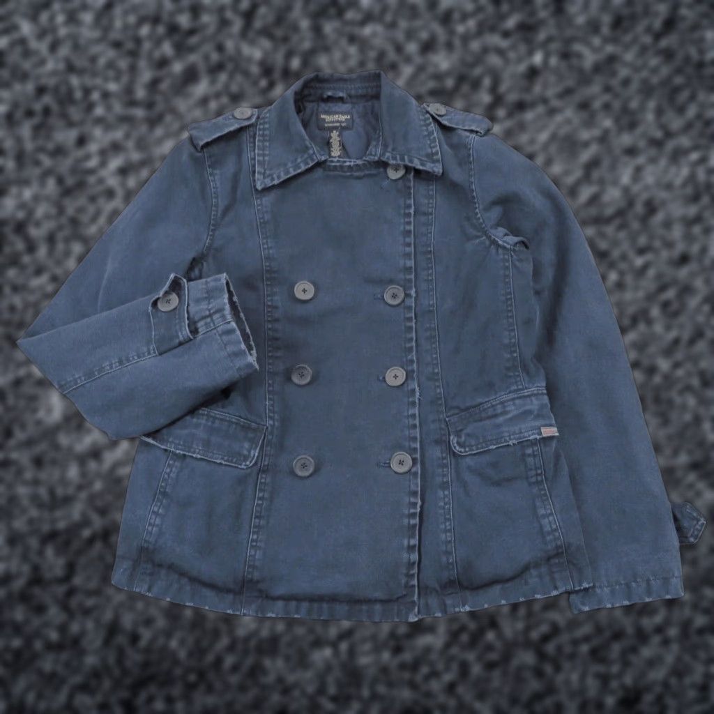 American Eagle Outfitters American Eagle Jacket Womens Medium Navy Double Breasted Military Cargo Utility Jacket Size M / US 6-8 / IT 42-44 - 1 Thumbnail