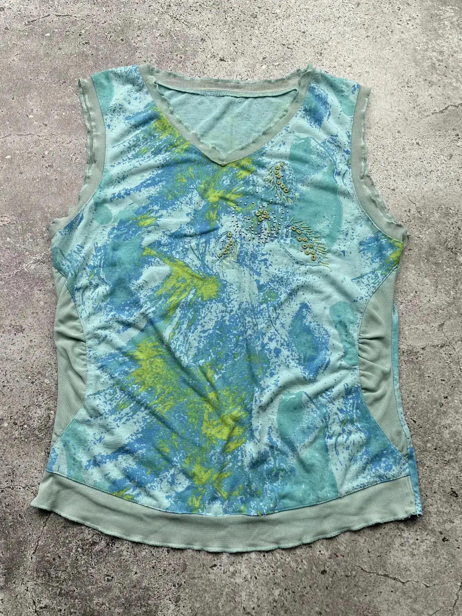 Vintage Vintage Printed Tank Top C402(V387)(E8) Size M / US 6-8 / IT 42-44 - 1 Thumbnail